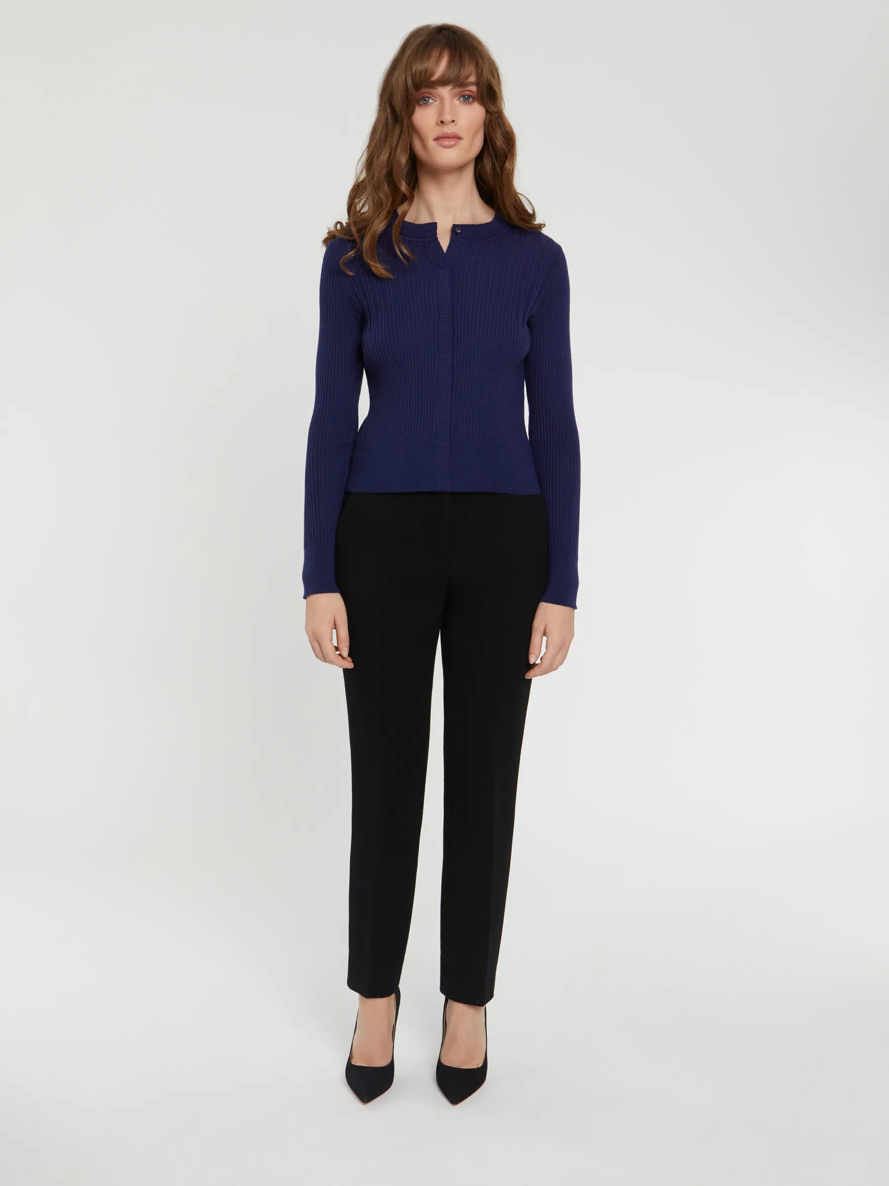 Women Paule Ka Knitwear>Cardigan Cotele En Laine Merinos