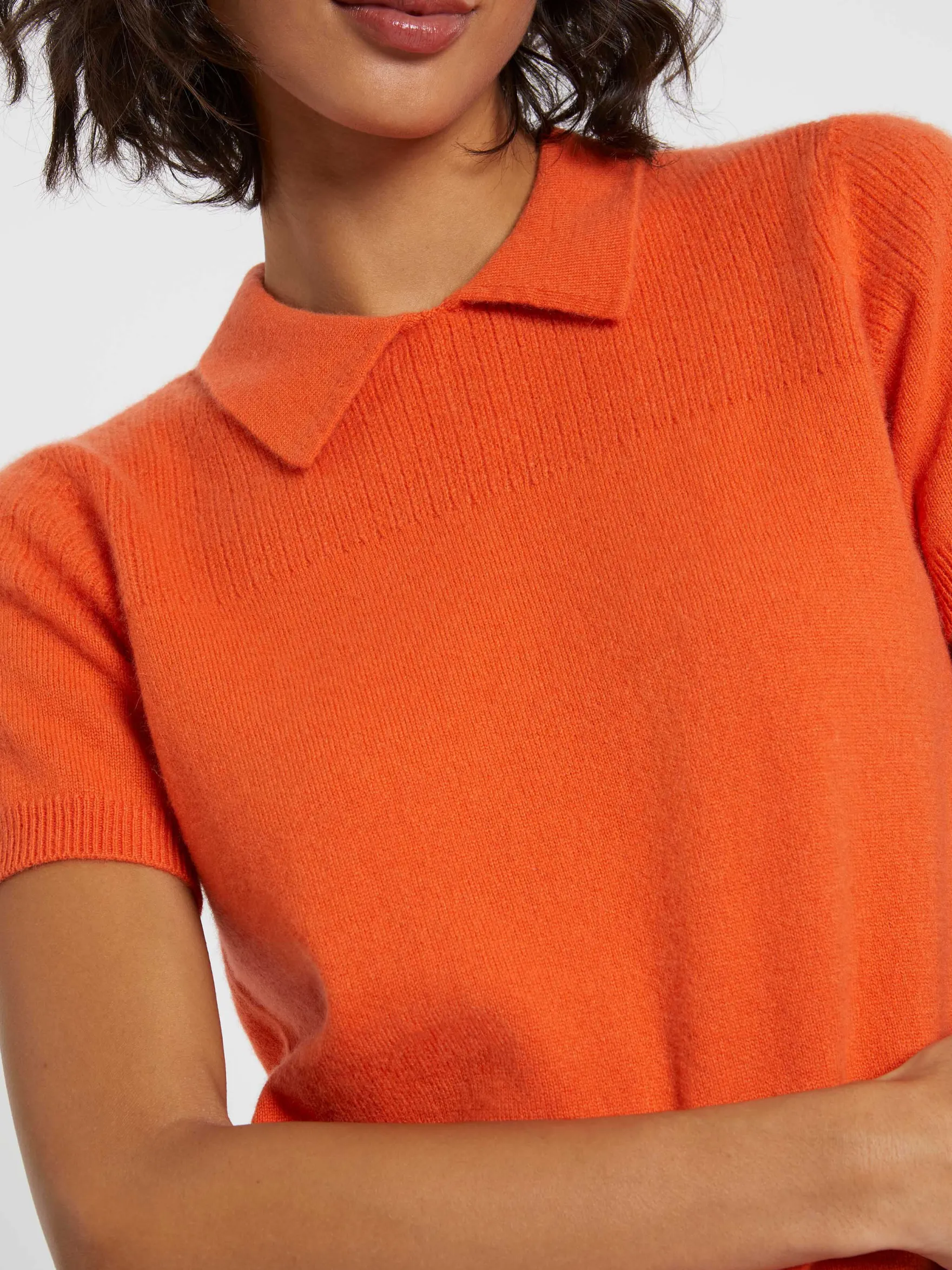 Women Paule Ka Knitwear>Cashmere Short-Sleeve Polo Sweater