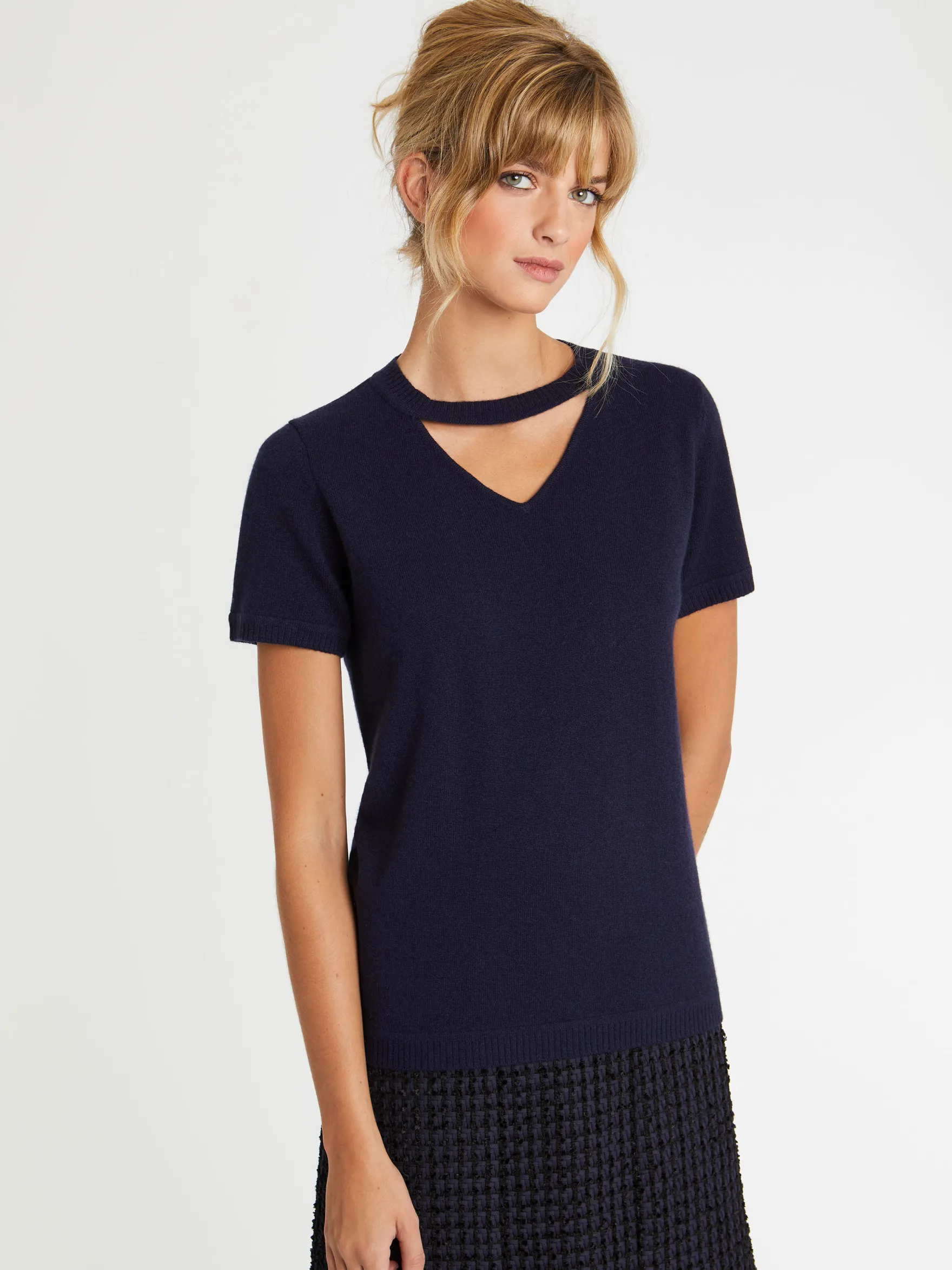 Women Paule Ka Knitwear>Cashmere Short-Sleeve Sweater