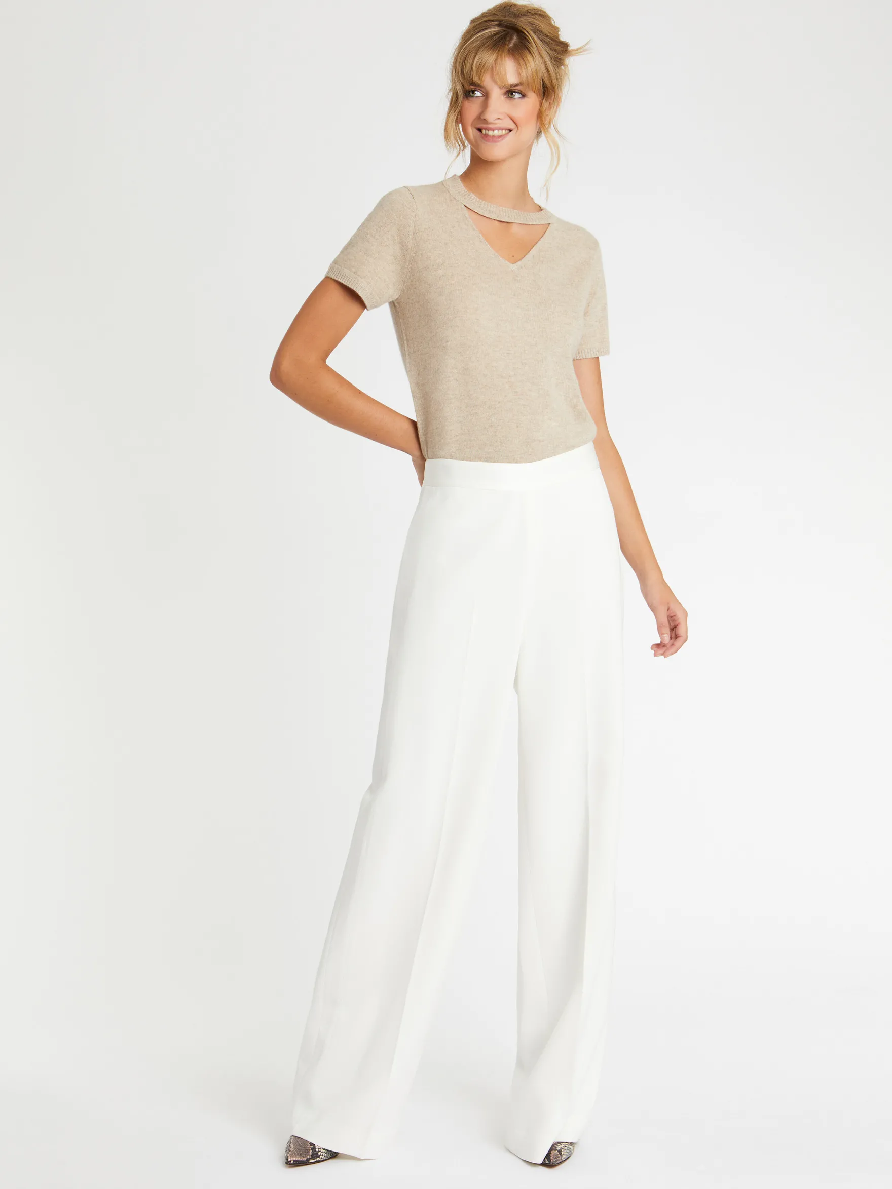 Women Paule Ka Knitwear>Cashmere Short-Sleeve Sweater