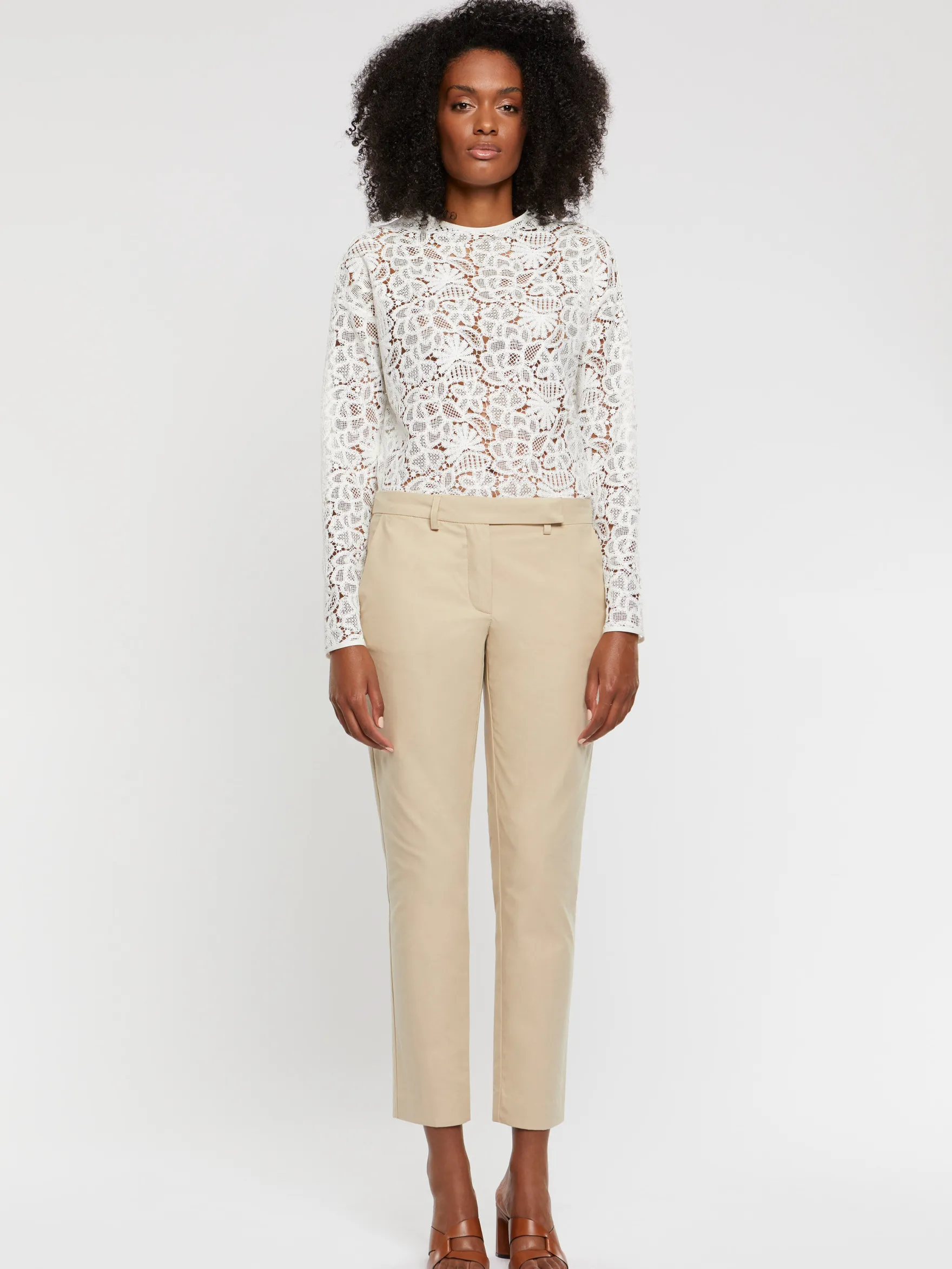 Women Paule Ka Trousers And Jeans>Cotton-Gabardine Cigarette Pants