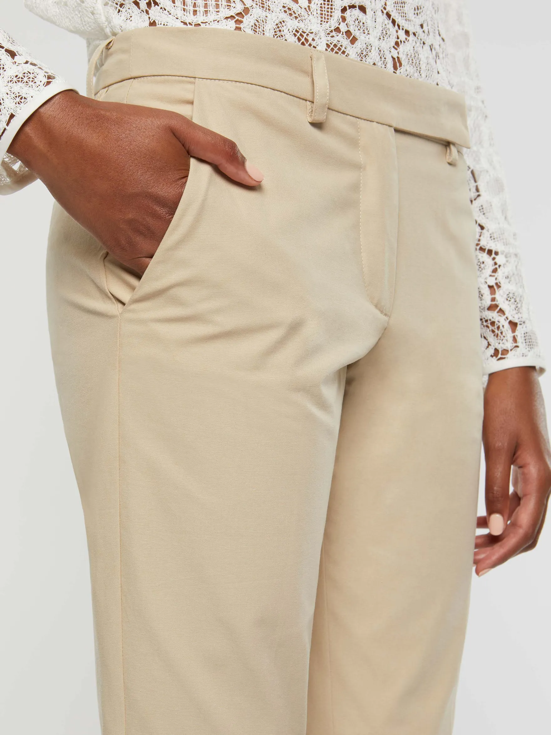 Women Paule Ka Trousers And Jeans>Cotton-Gabardine Cigarette Pants