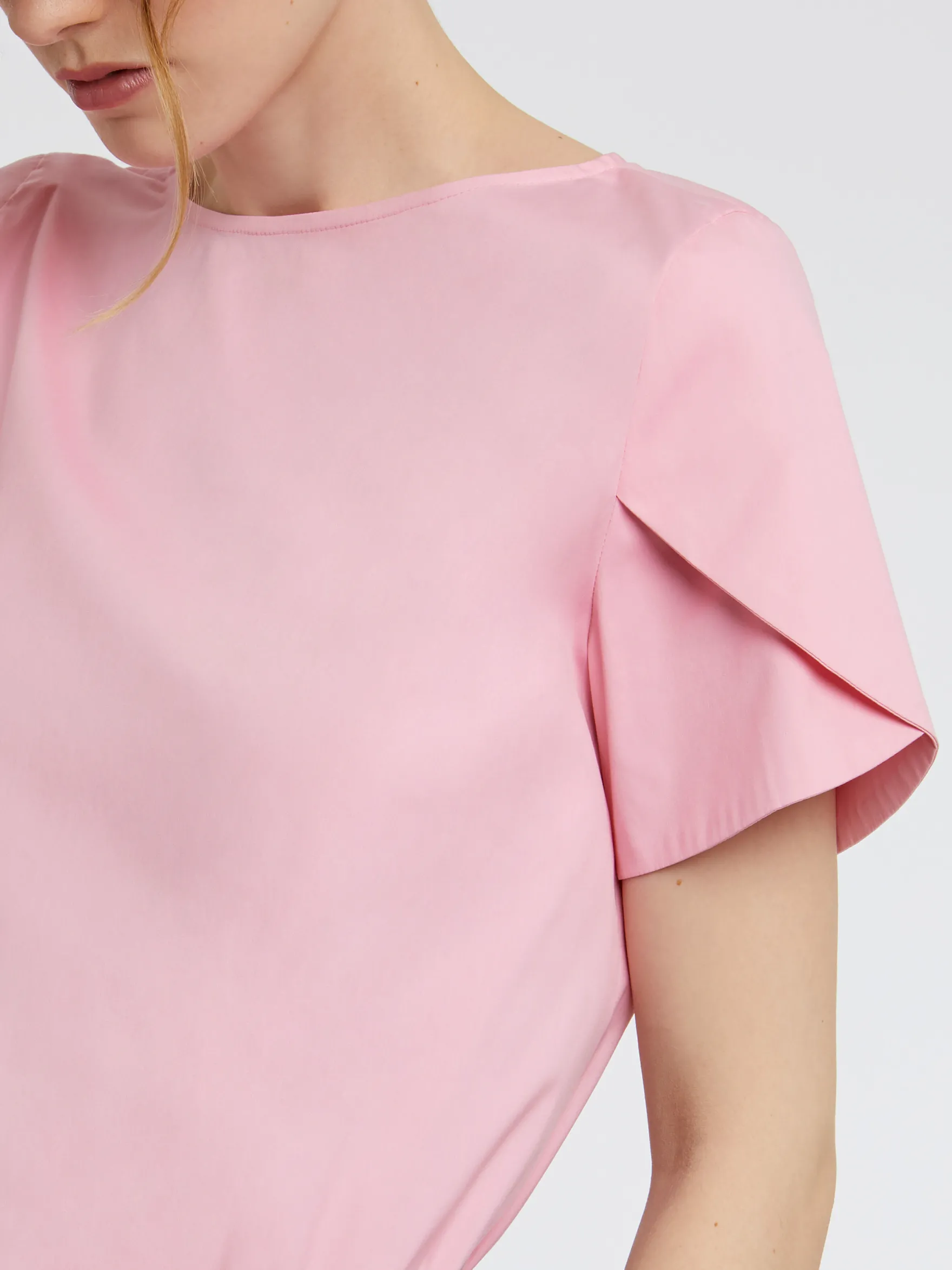 Women Paule Ka Tops>Cotton-Poplin Short-Sleeve Top