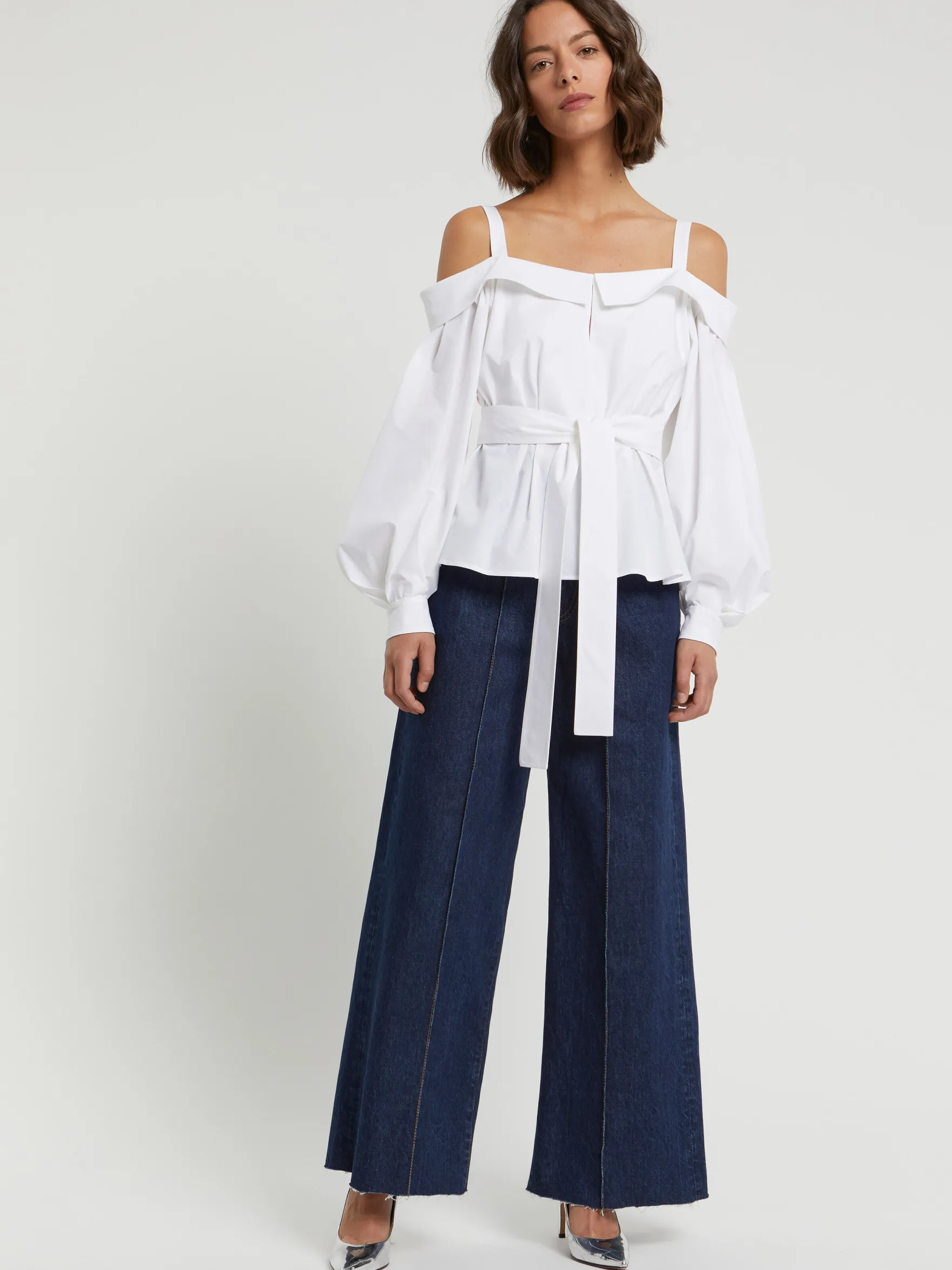 Women Paule Ka Tops>Cotton-Poplin Top