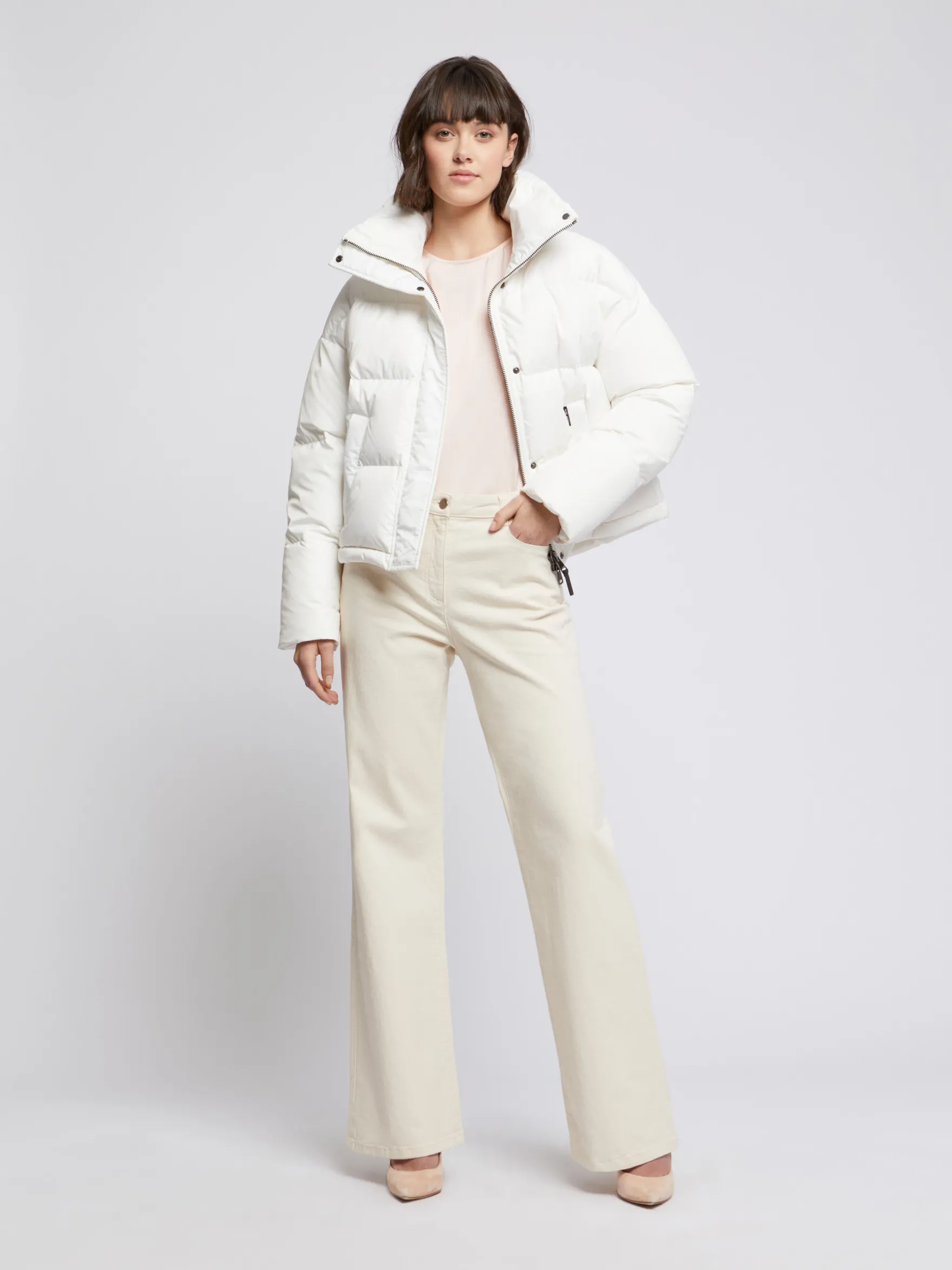 Women Paule Ka Jackets>Cropped Down Jacket With Xxl Collar