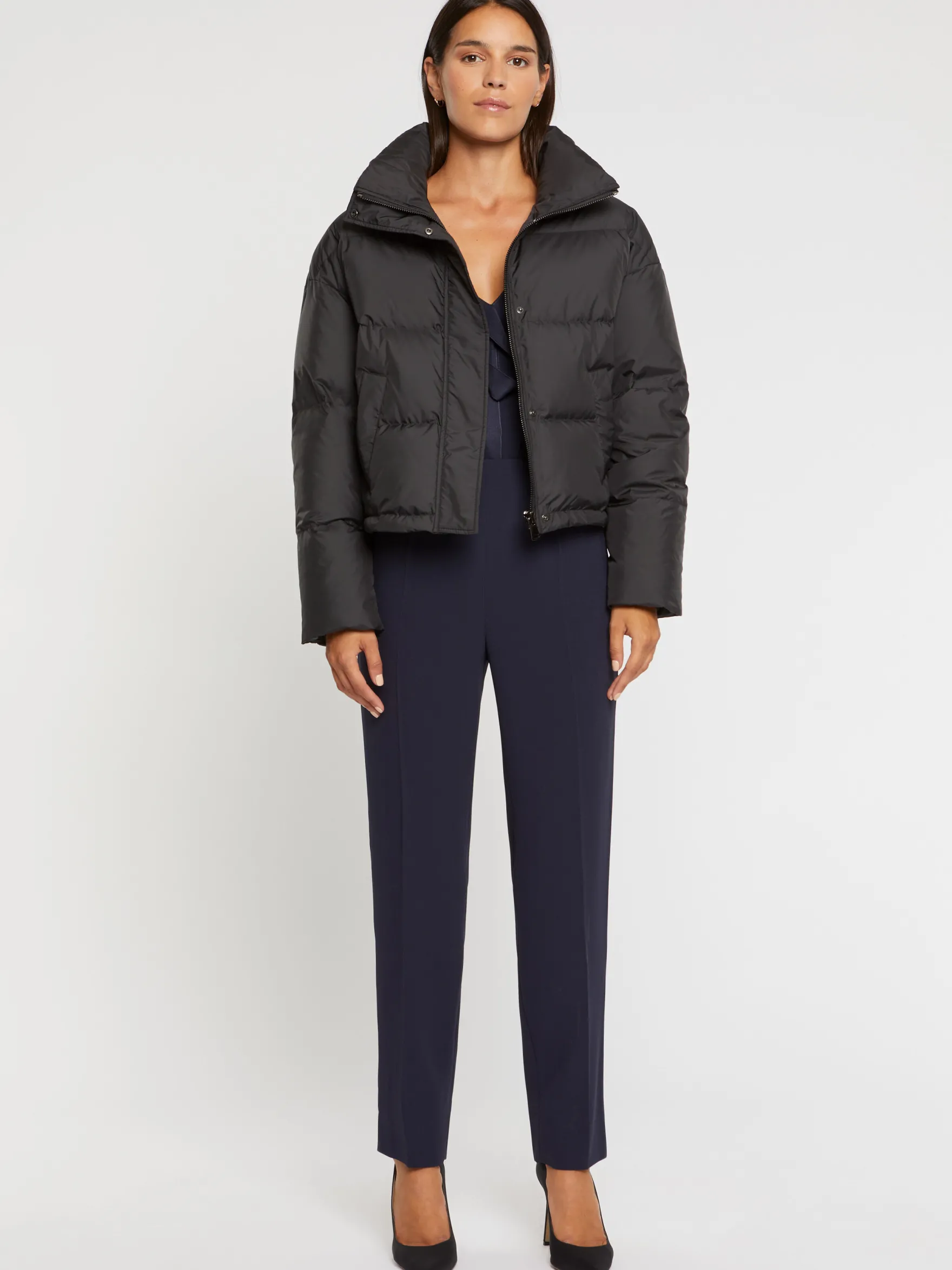 Women Paule Ka Jackets>Cropped Down Jacket With Xxl Collar