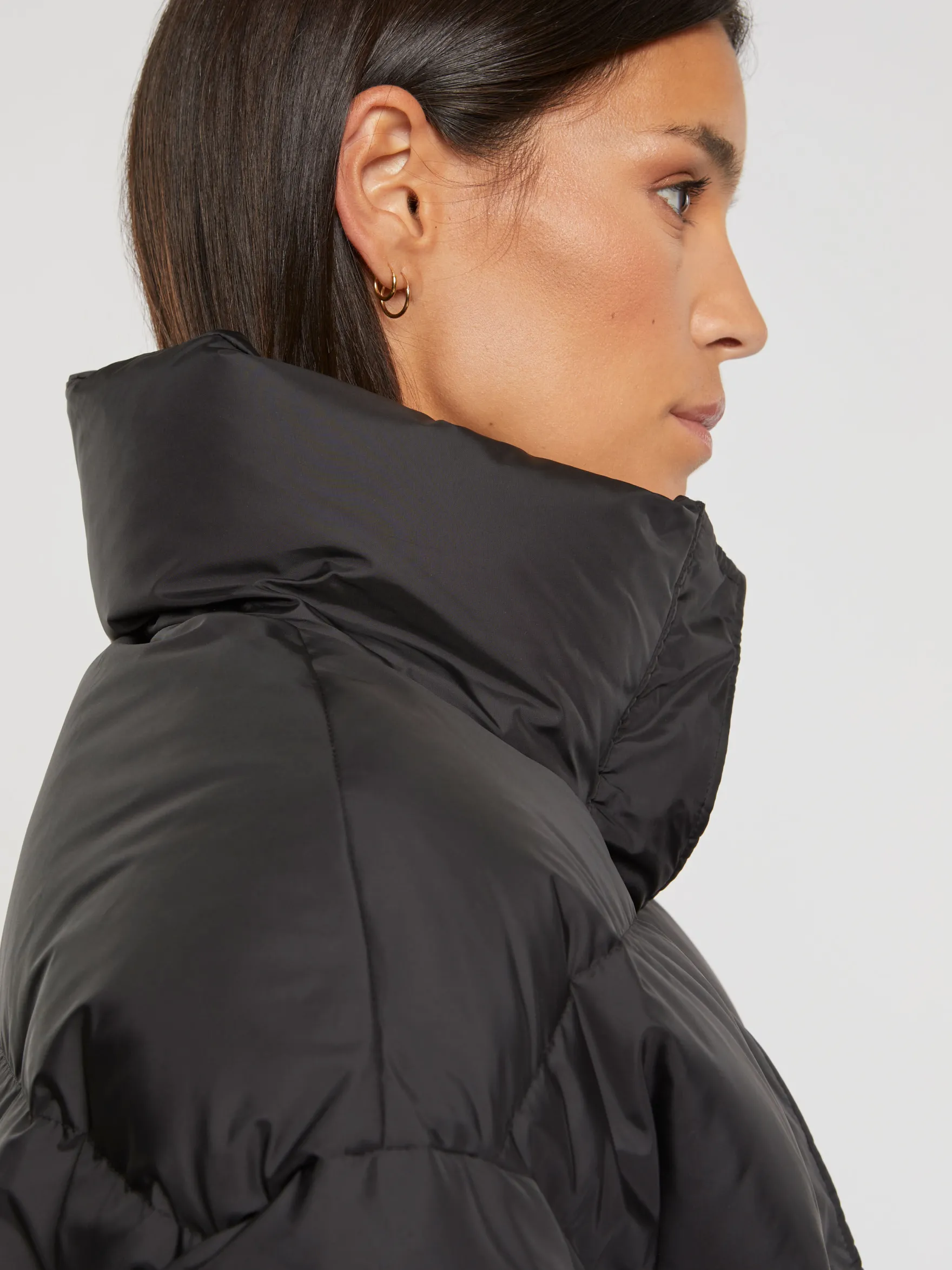 Women Paule Ka Jackets>Cropped Down Jacket With Xxl Collar