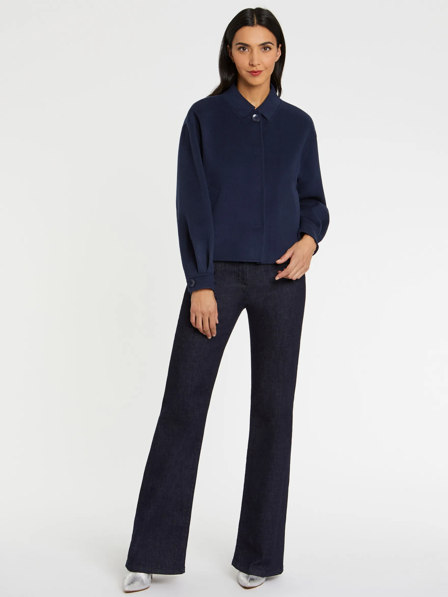 Women Paule Ka Jackets>Cropped Jacket With Wool Collar