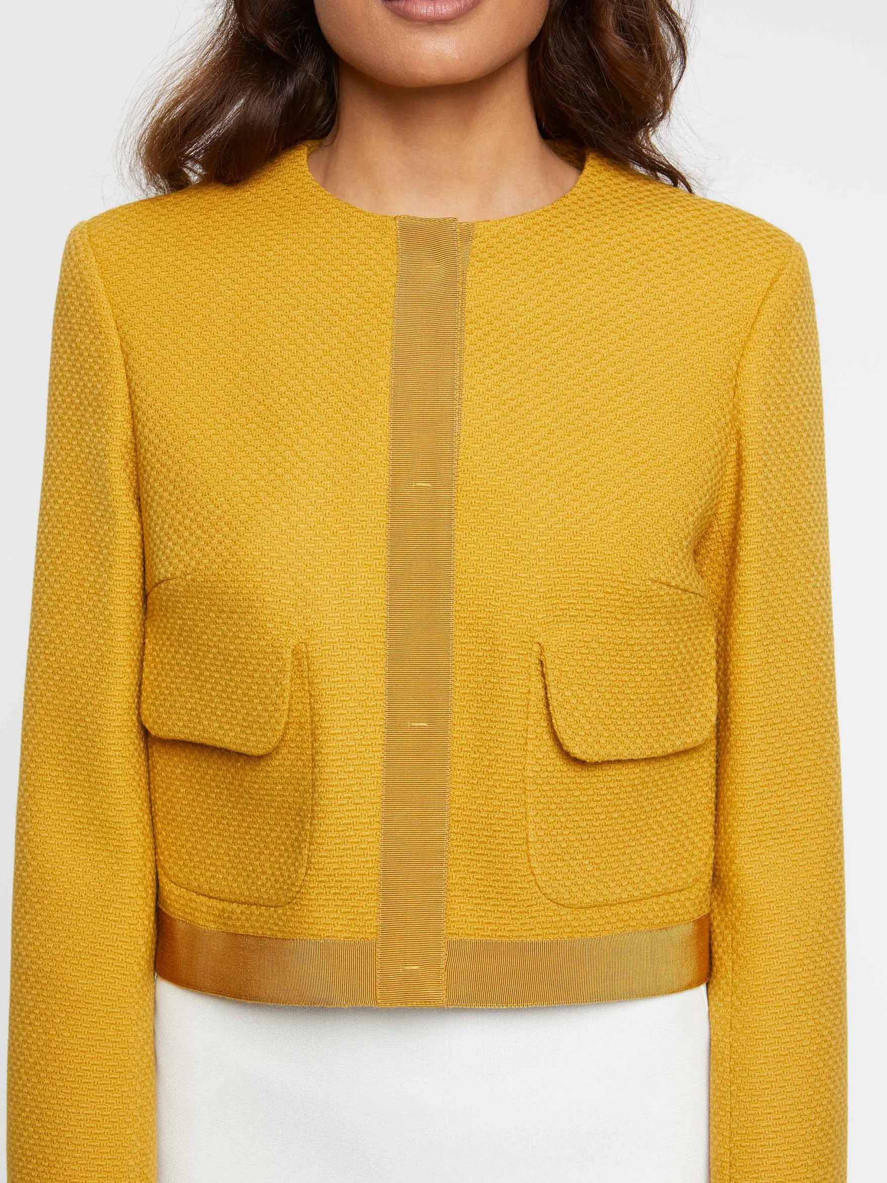 Women Paule Ka Jackets>Cropped Wool Jacket