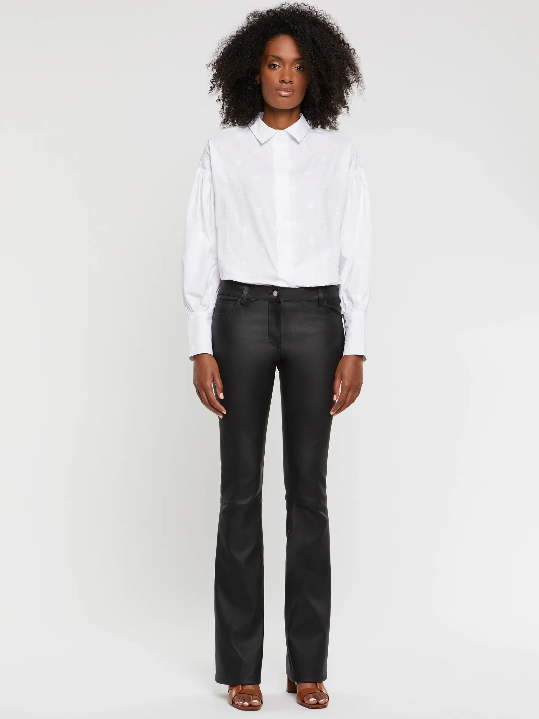 Women Paule Ka Tops>Embroidered Cotton-Poplin Shirt