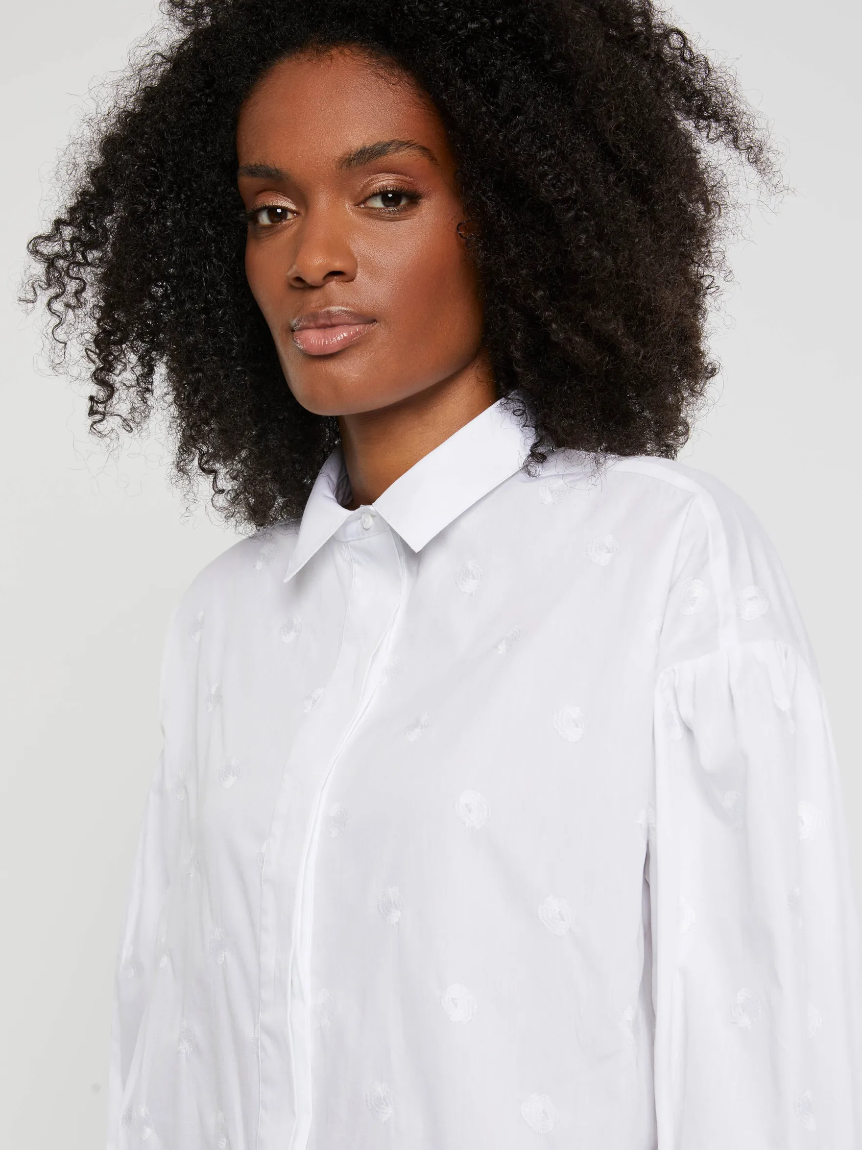 Women Paule Ka Tops>Embroidered Cotton-Poplin Shirt