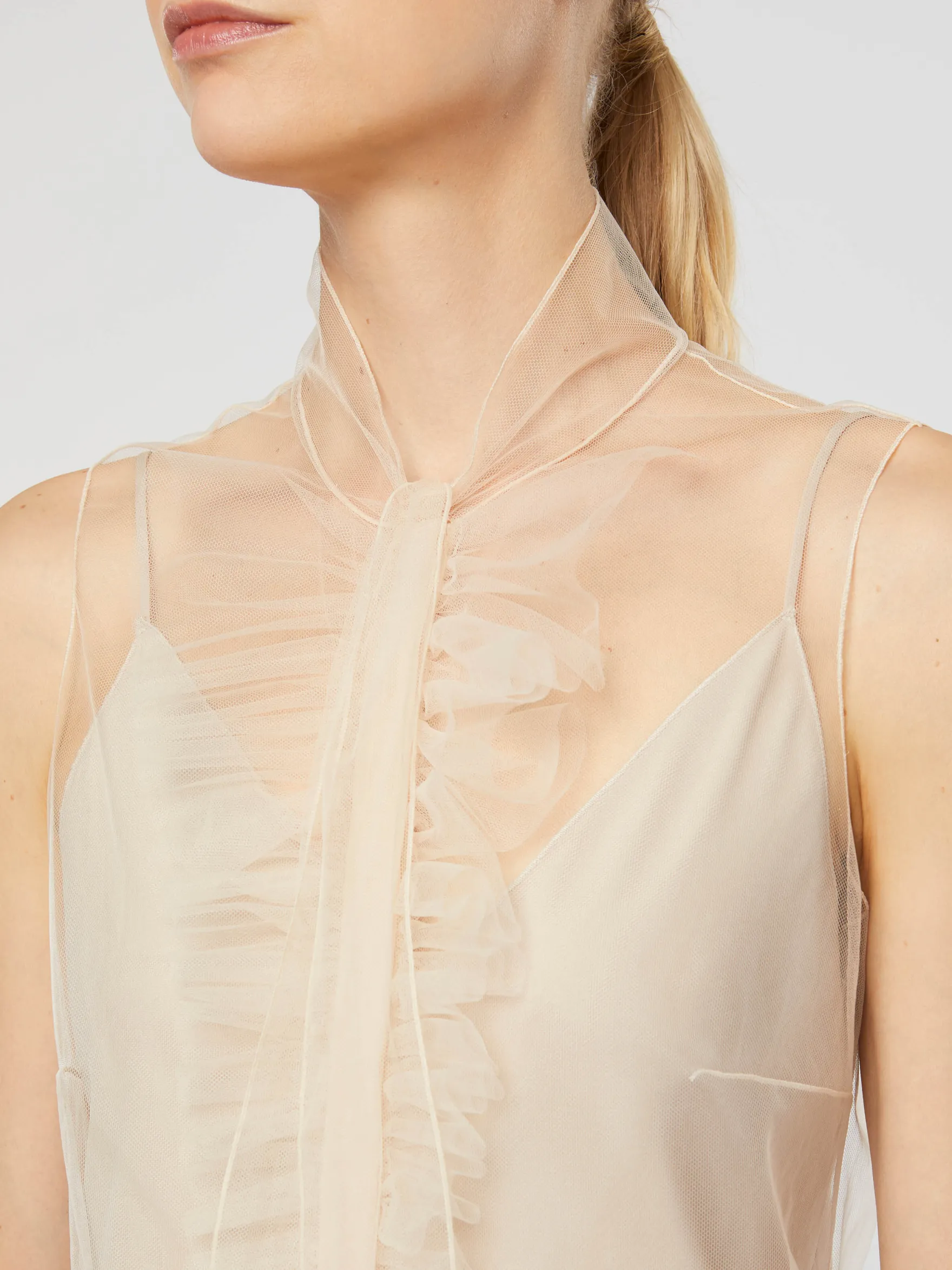 Women Paule Ka Tops>Fine-Tulle Top