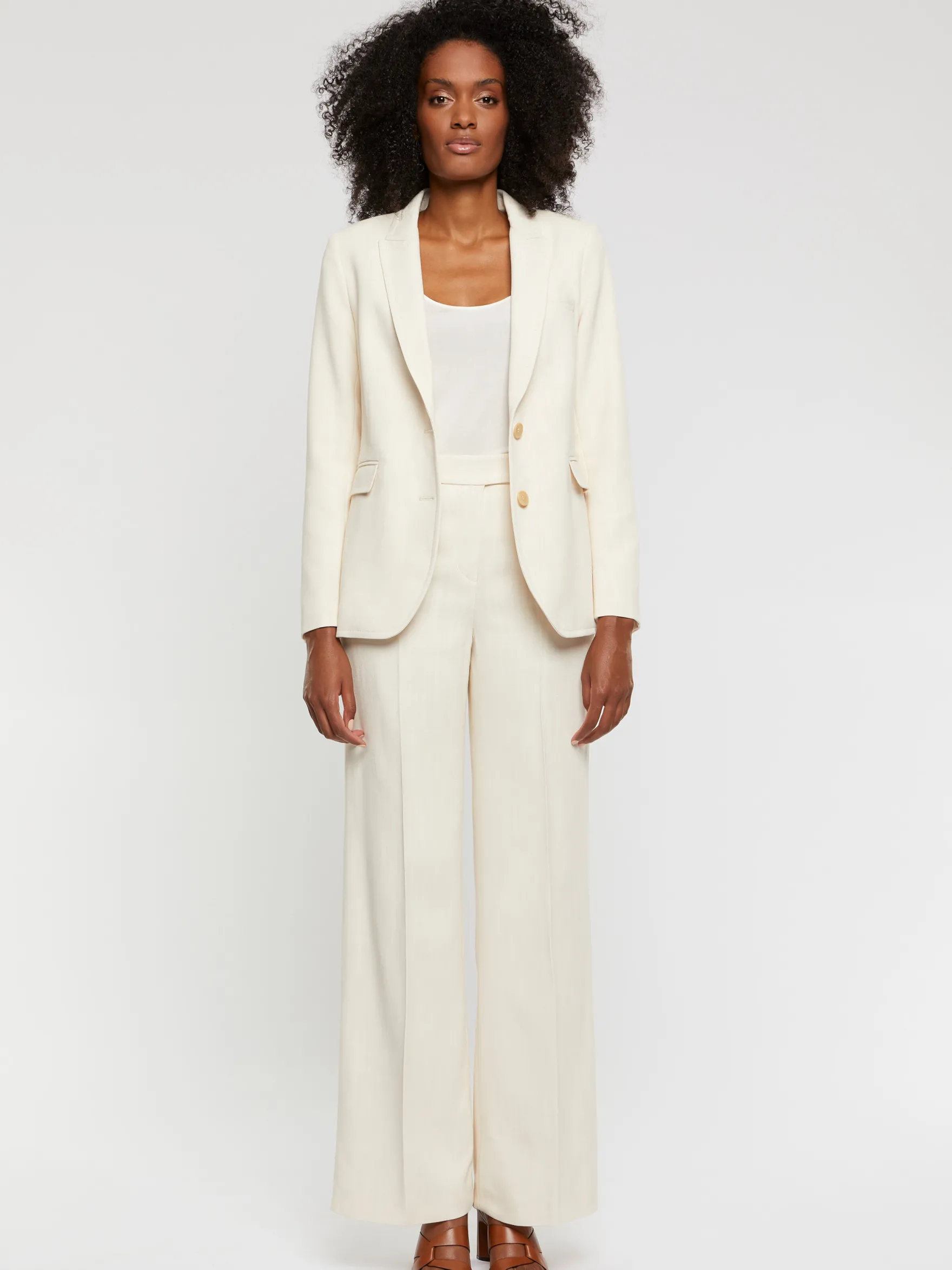 Women Paule Ka Jackets>Fitted Viscose-Canvas Suit Jacket