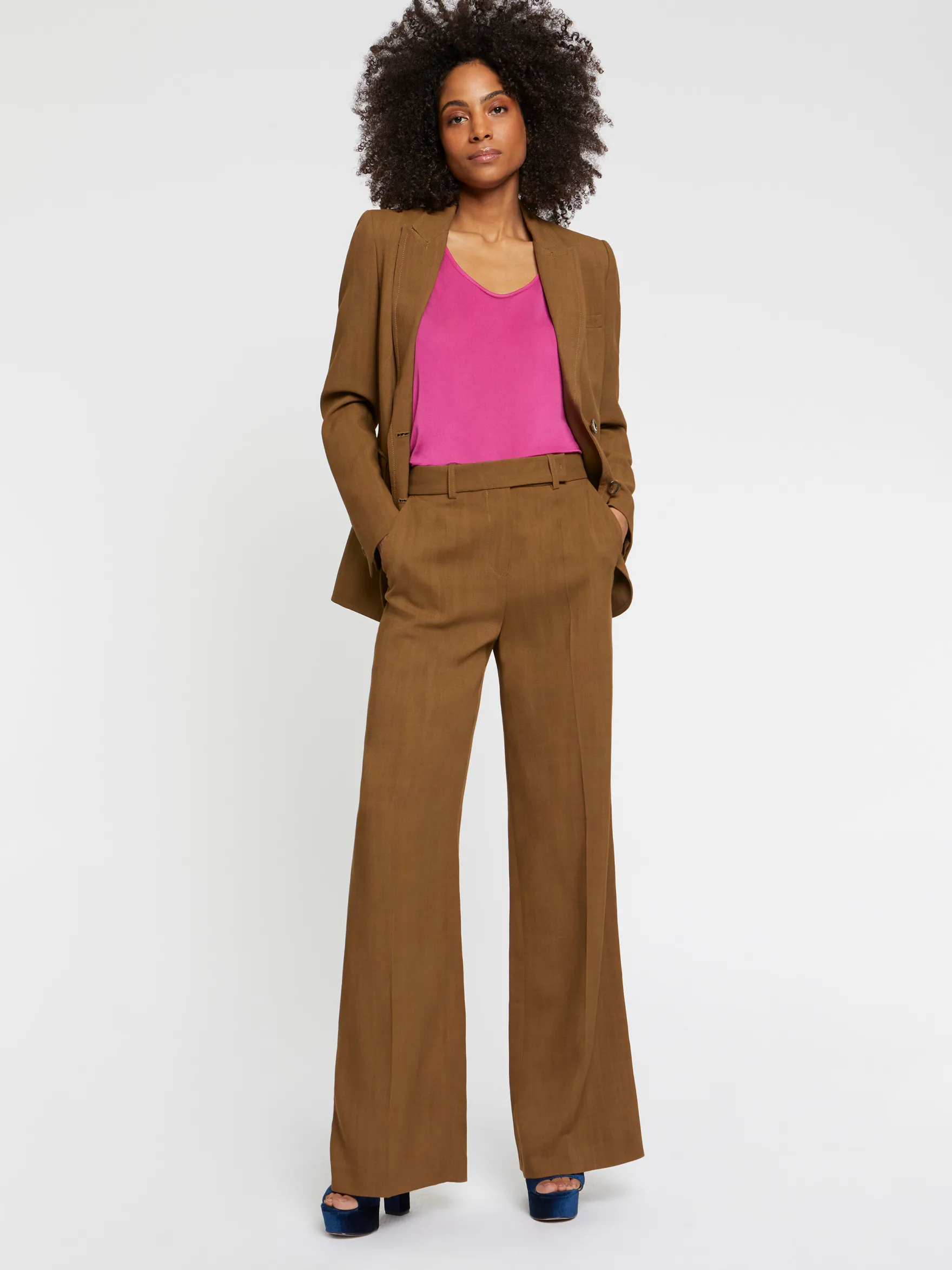 Women Paule Ka Jackets>Fitted Viscose-Canvas Suit Jacket