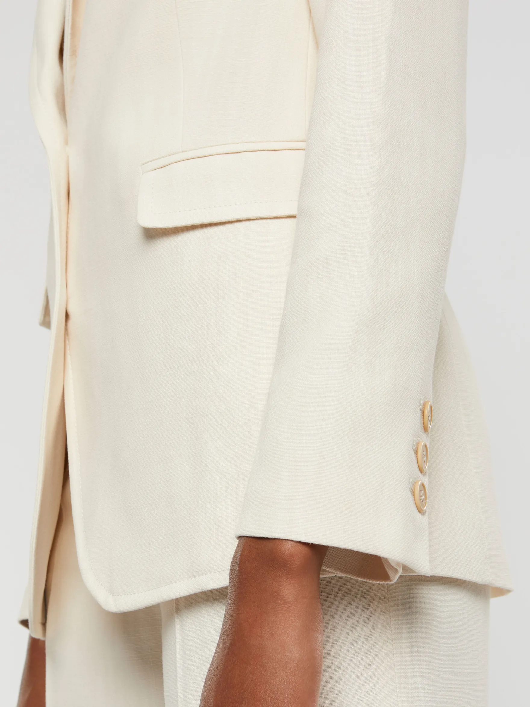 Women Paule Ka Jackets>Fitted Viscose-Canvas Suit Jacket