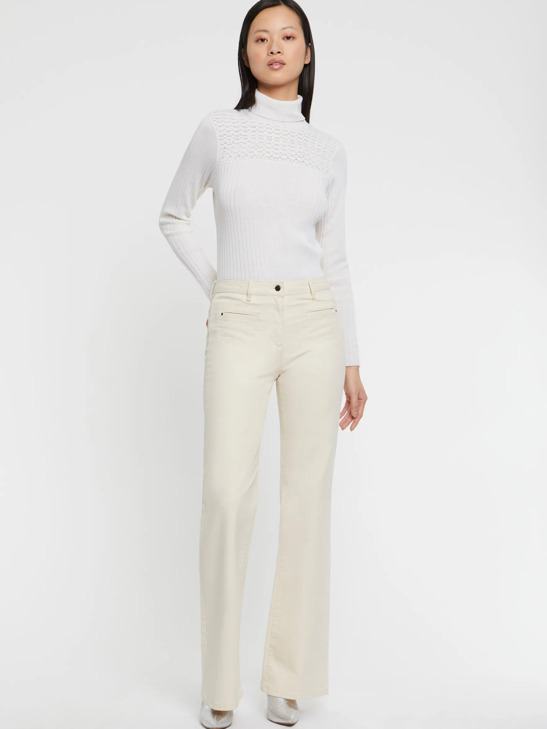 Women Paule Ka Trousers And Jeans>Flared Stretch-Cotton Jeans