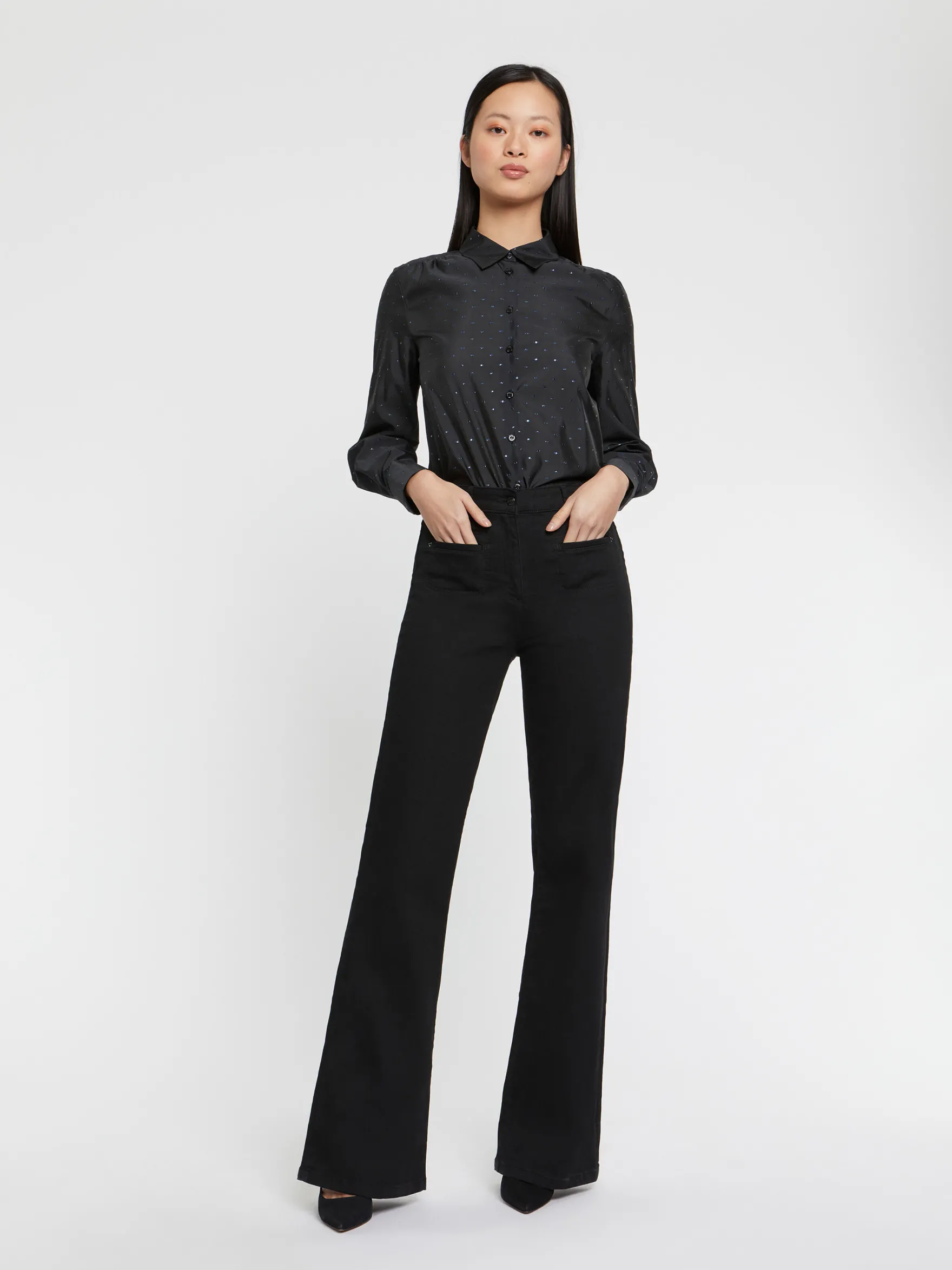 Women Paule Ka Trousers And Jeans>Flared Stretch-Cotton Jeans