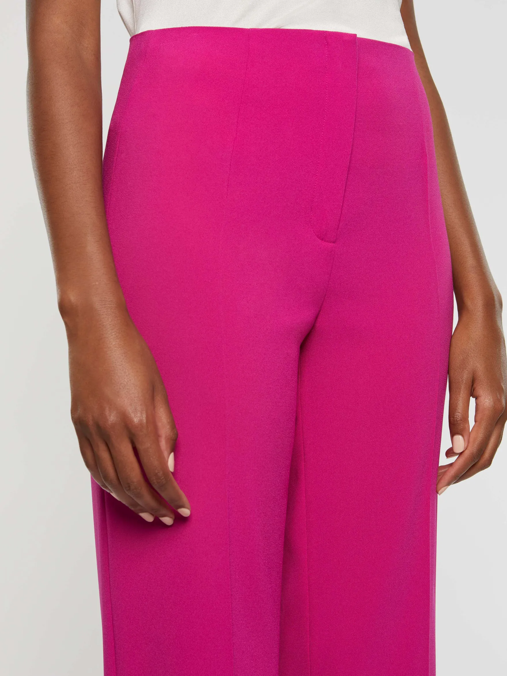 Women Paule Ka Trousers And Jeans>Fluid Satin-Back Crepe Pants