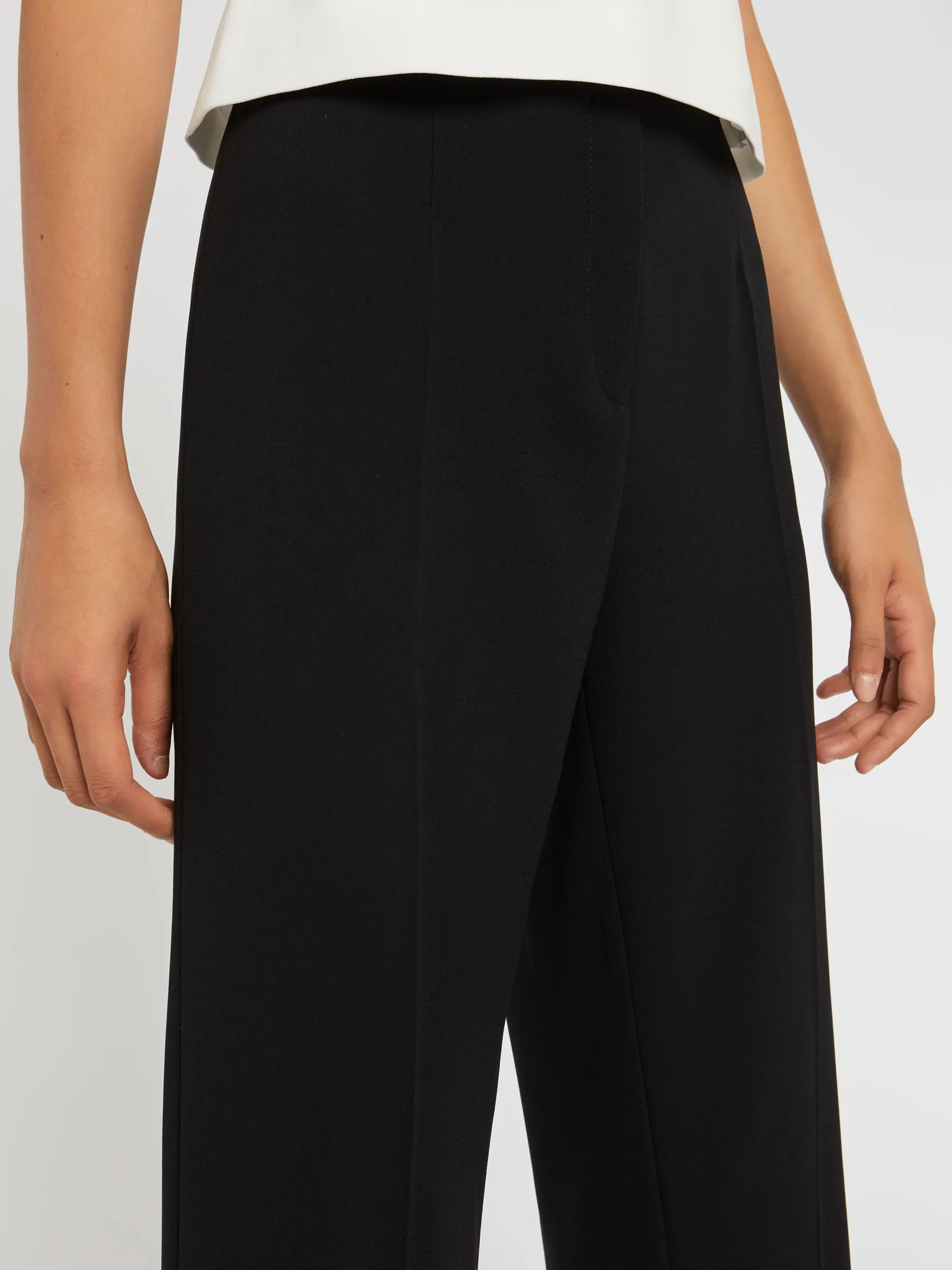 Women Paule Ka Trousers And Jeans>Fluid Satin-Back Crepe Pants