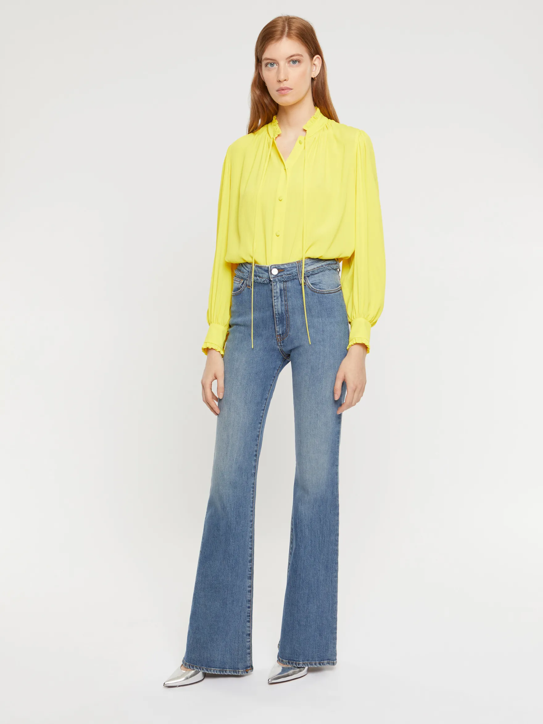 Women Paule Ka Tops>Fluid Silk-Crepon Blouse