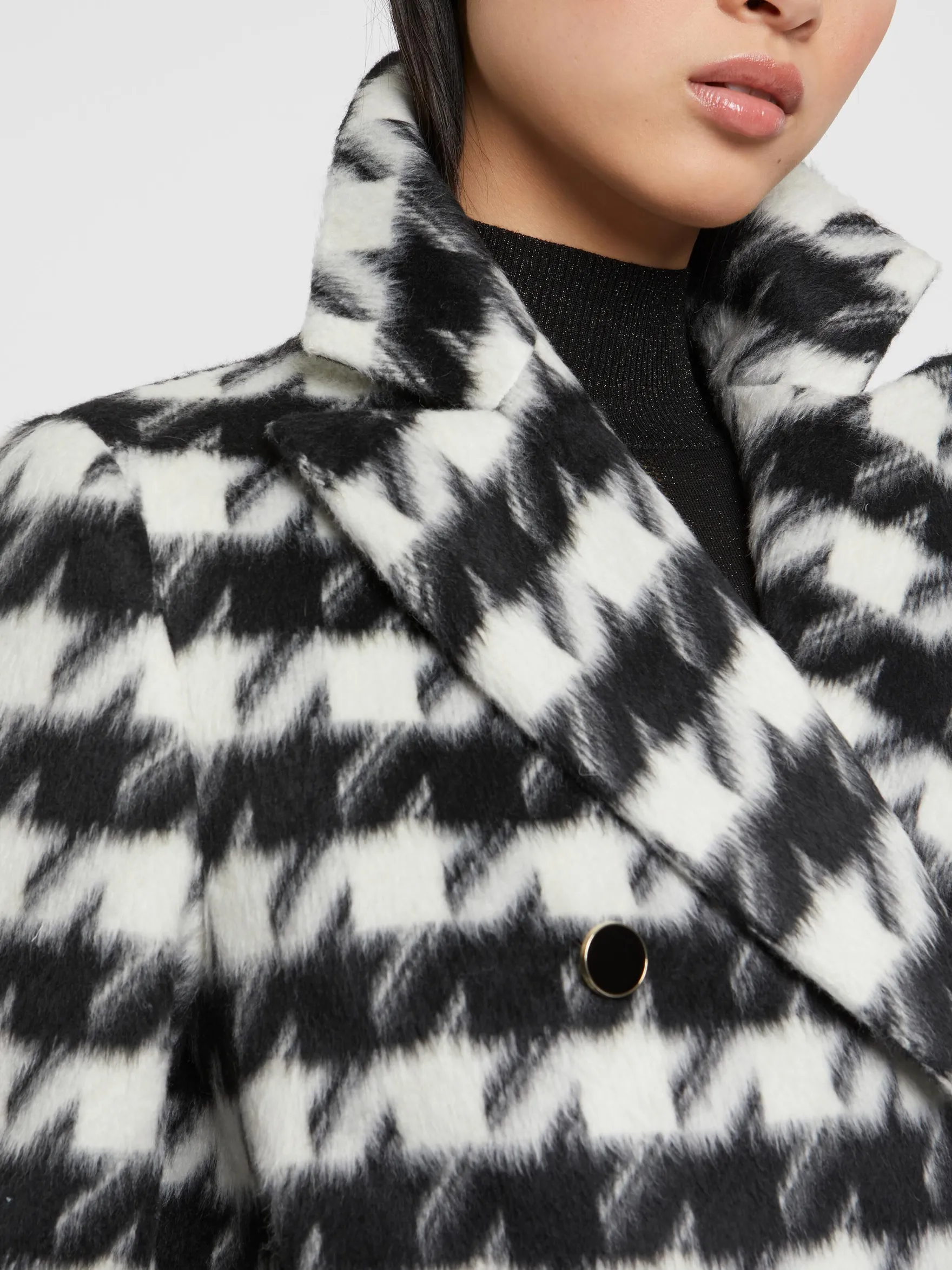 Women Paule Ka Coats>Houndstooth Straight Coat