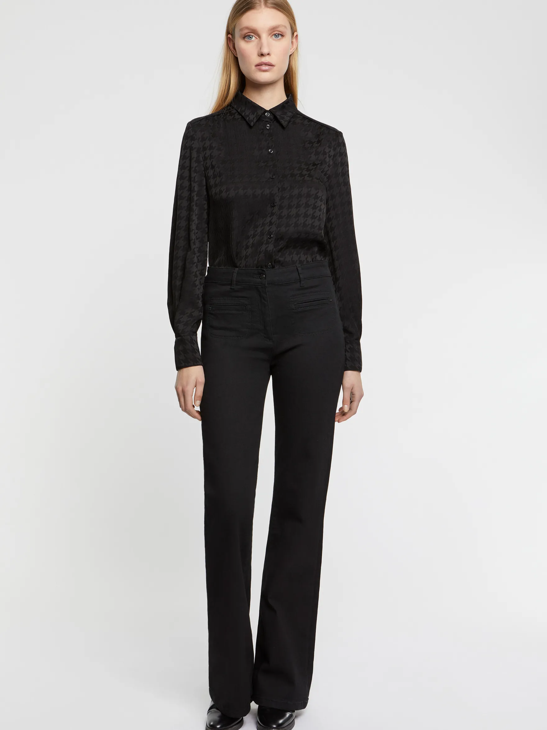 Women Paule Ka Tops>Jacquard Houndstooth Blouse