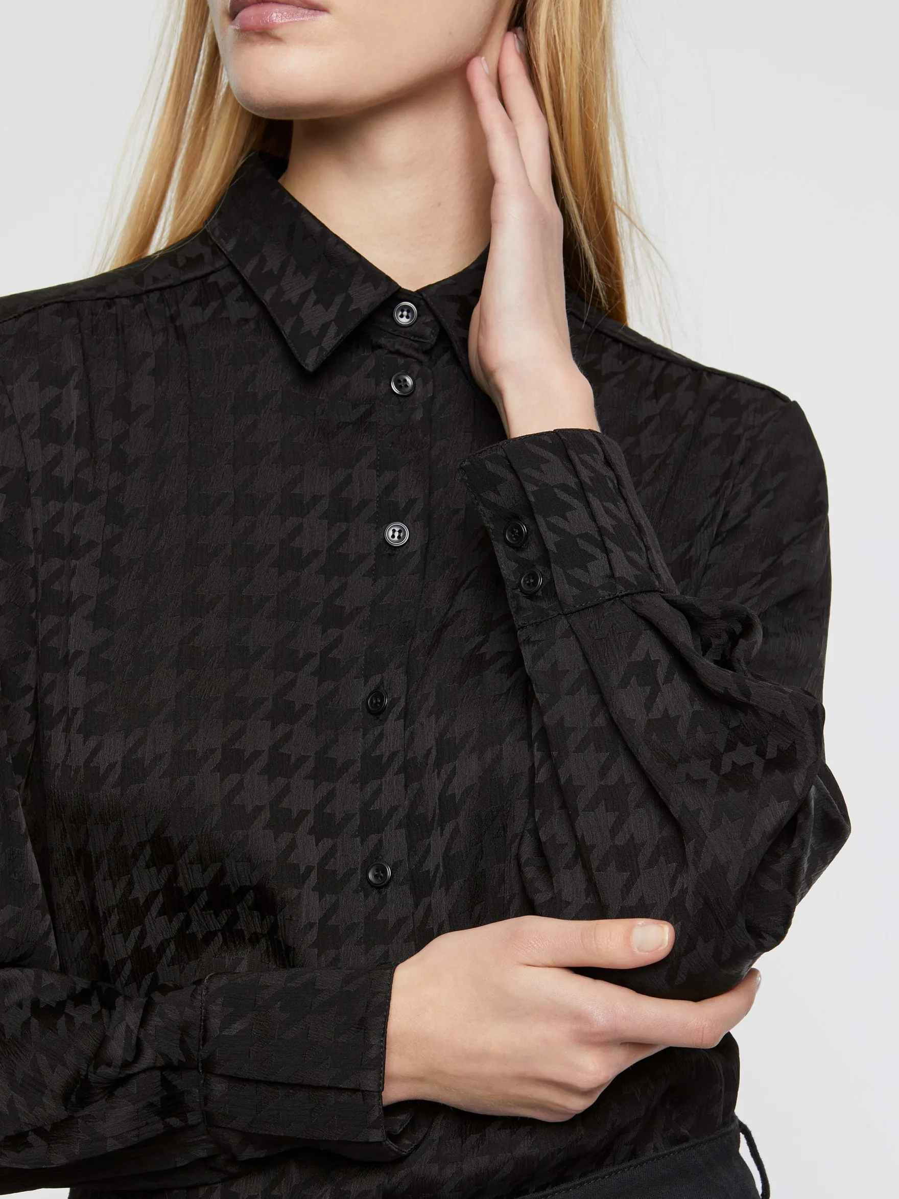 Women Paule Ka Tops>Jacquard Houndstooth Blouse