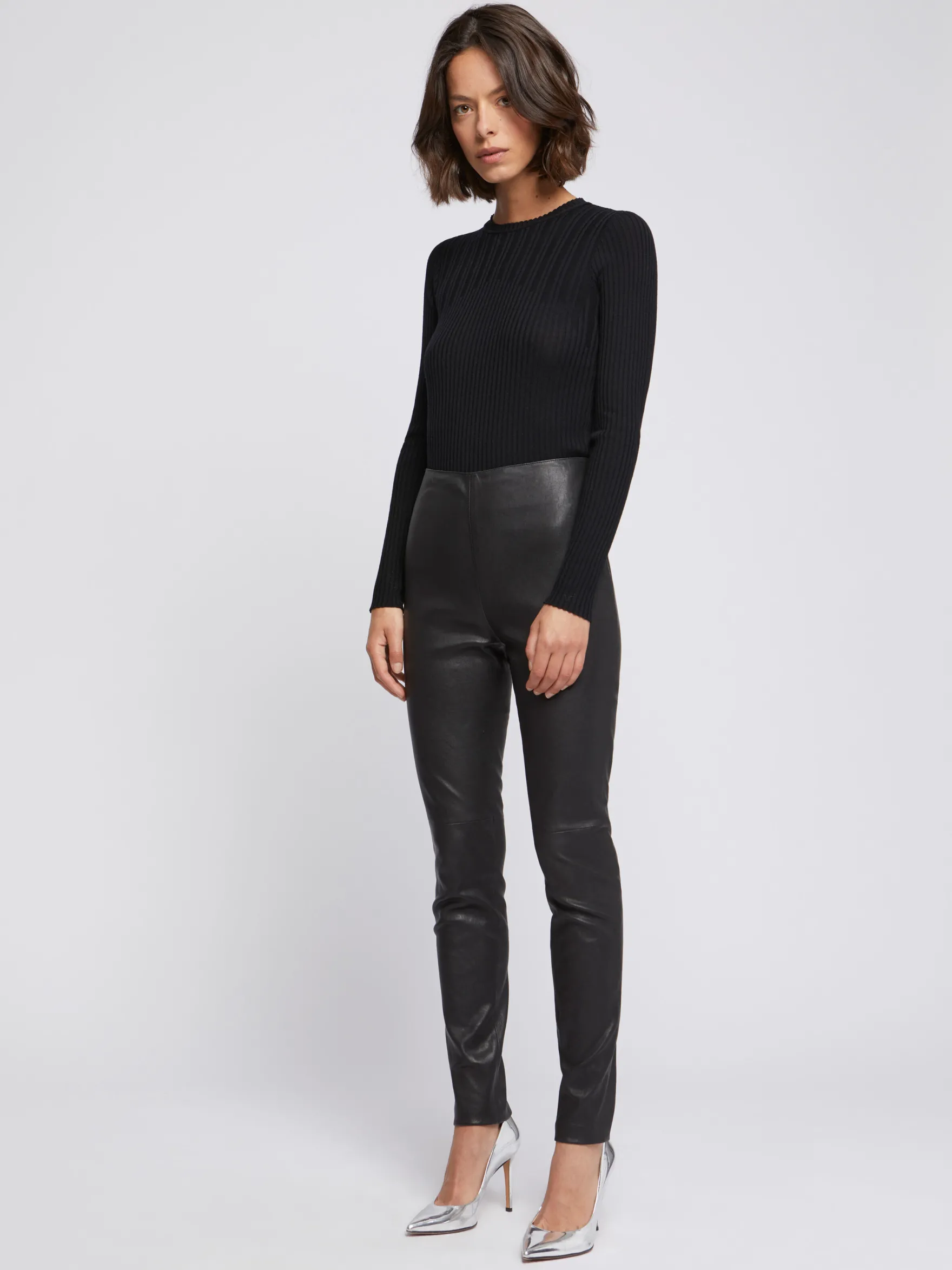 Women Paule Ka Trousers And Jeans>Lambskin Leather Slim-Leg Pants