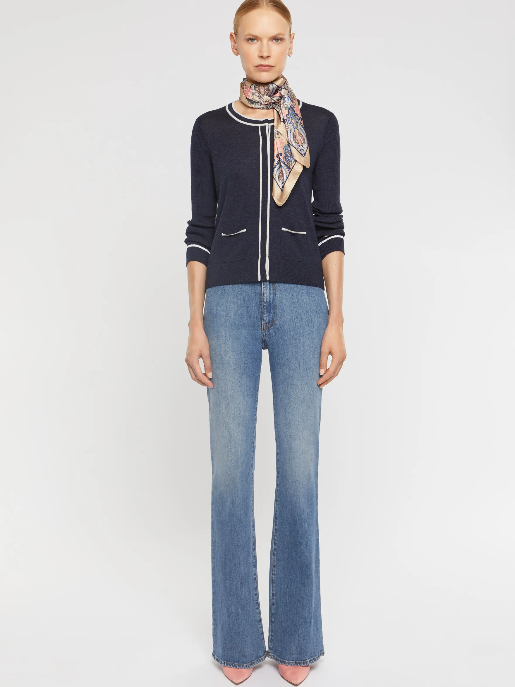 Women Paule Ka Knitwear>Long Merino Wool Cardigan