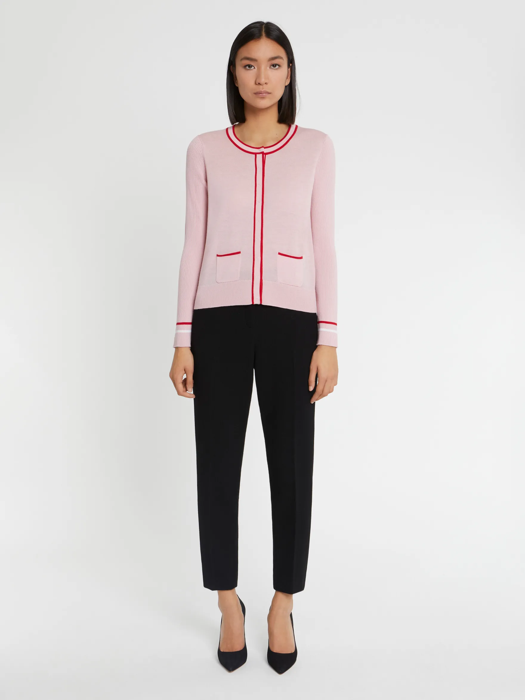 Women Paule Ka Knitwear>Long Merino Wool Cardigan