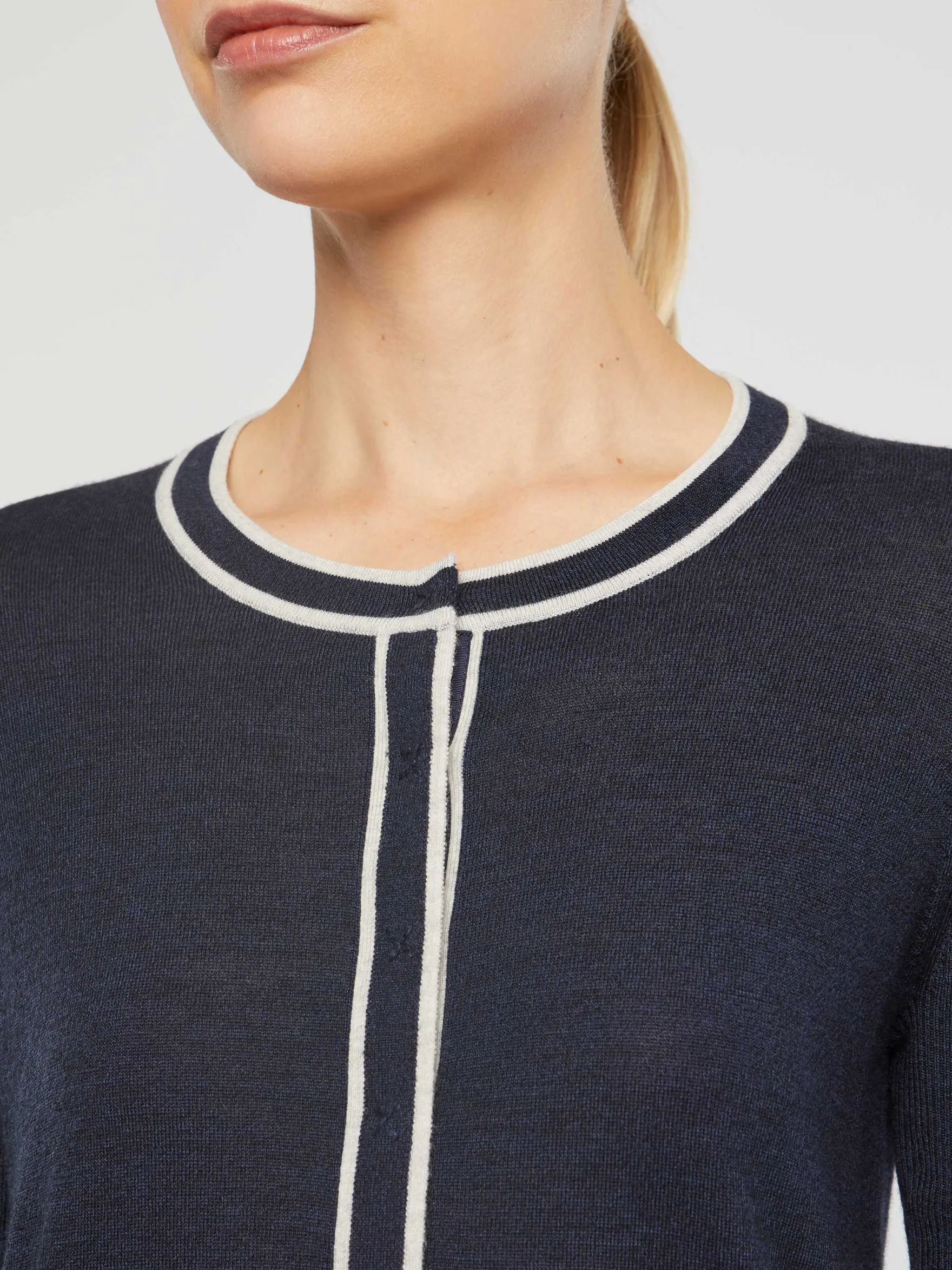 Women Paule Ka Knitwear>Long Merino Wool Cardigan