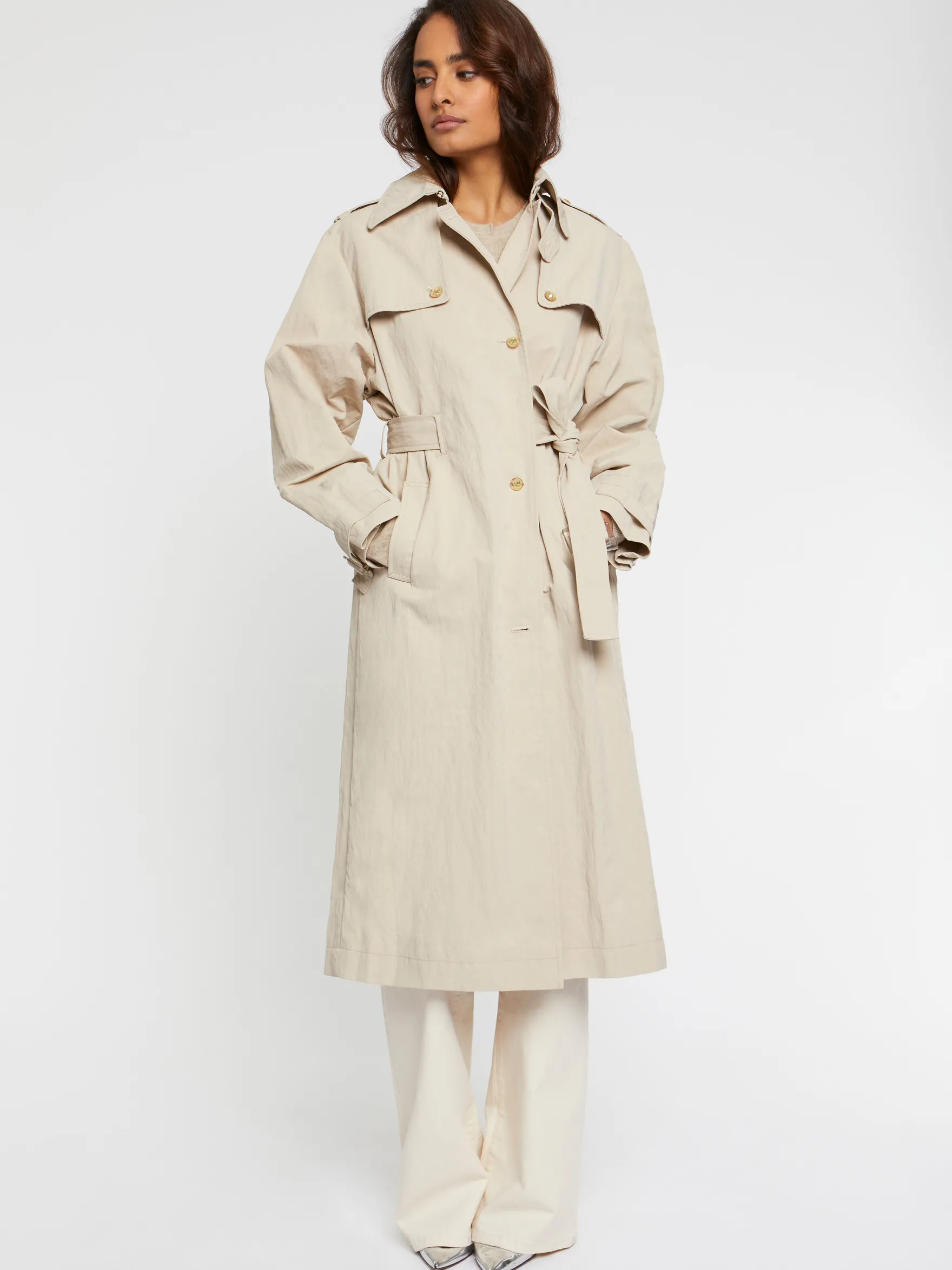 Women Paule Ka Coats>Long Trench-Style Coat