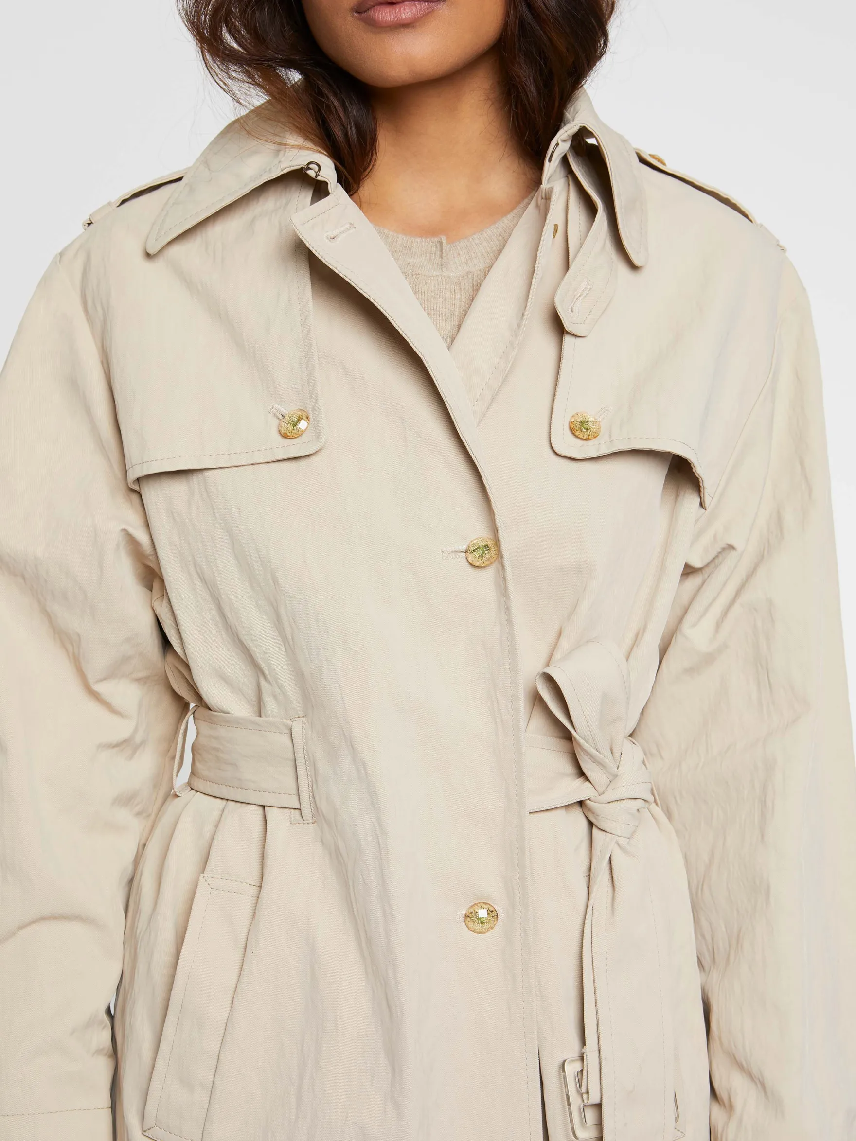 Women Paule Ka Coats>Long Trench-Style Coat