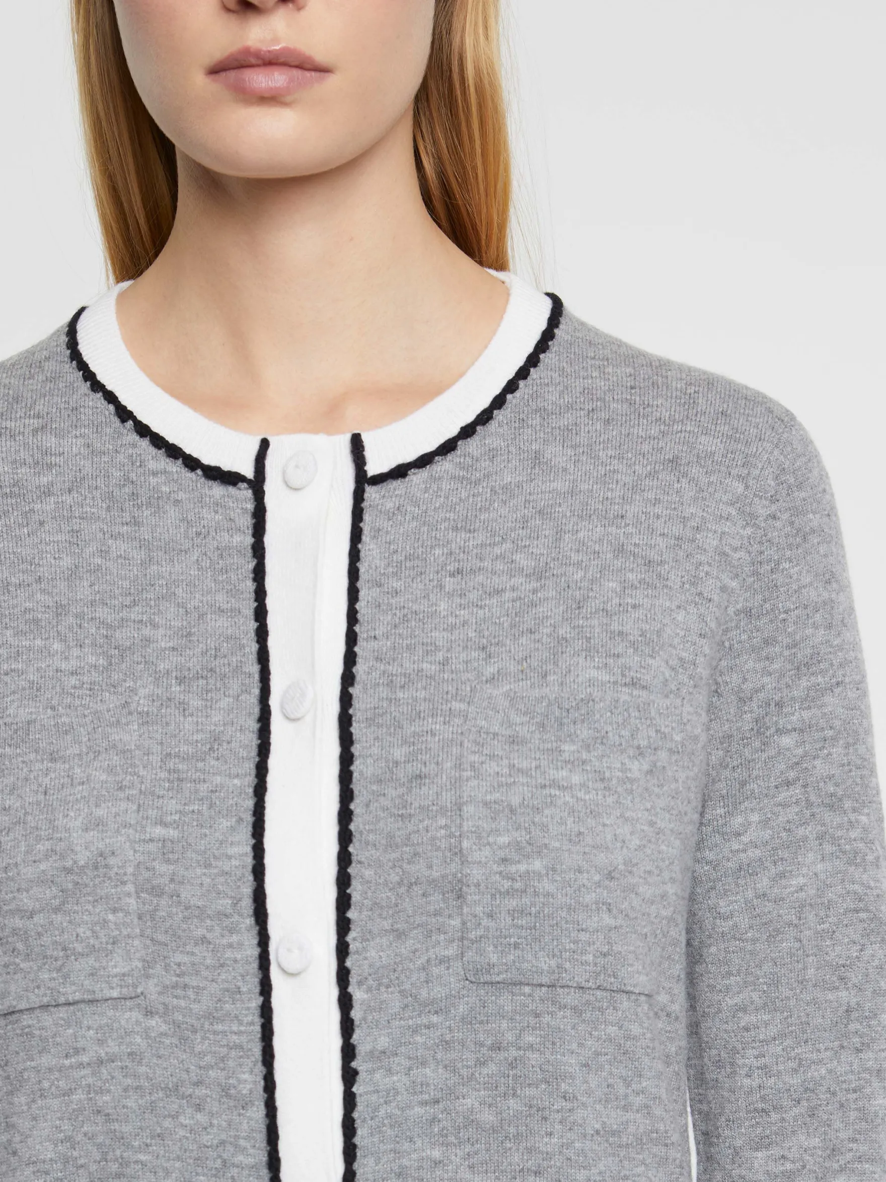 Women Paule Ka Knitwear>Long Wool And Cashmere Cardigan