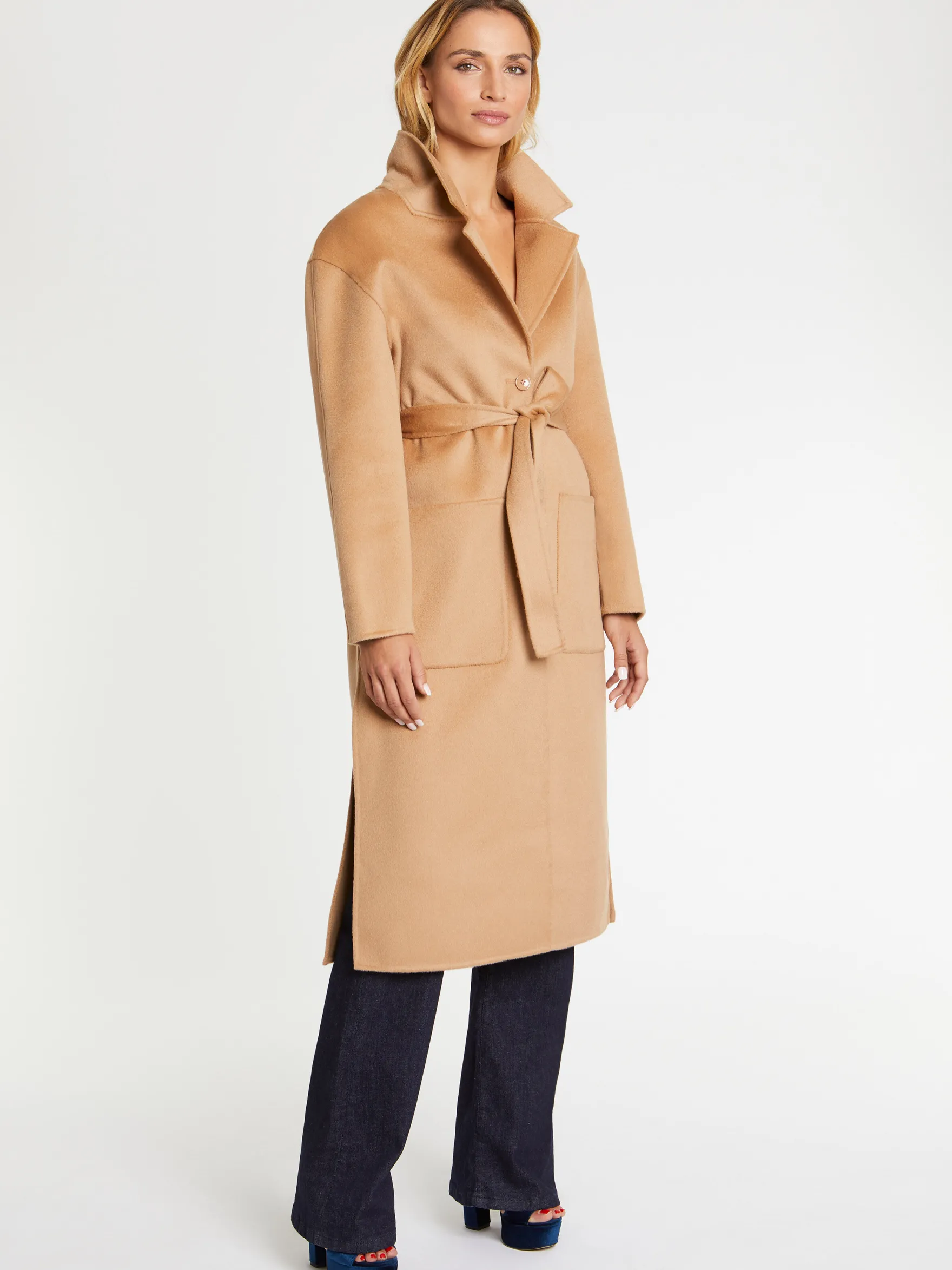 Women Paule Ka Coats>Long Wool And Cashmere Coat