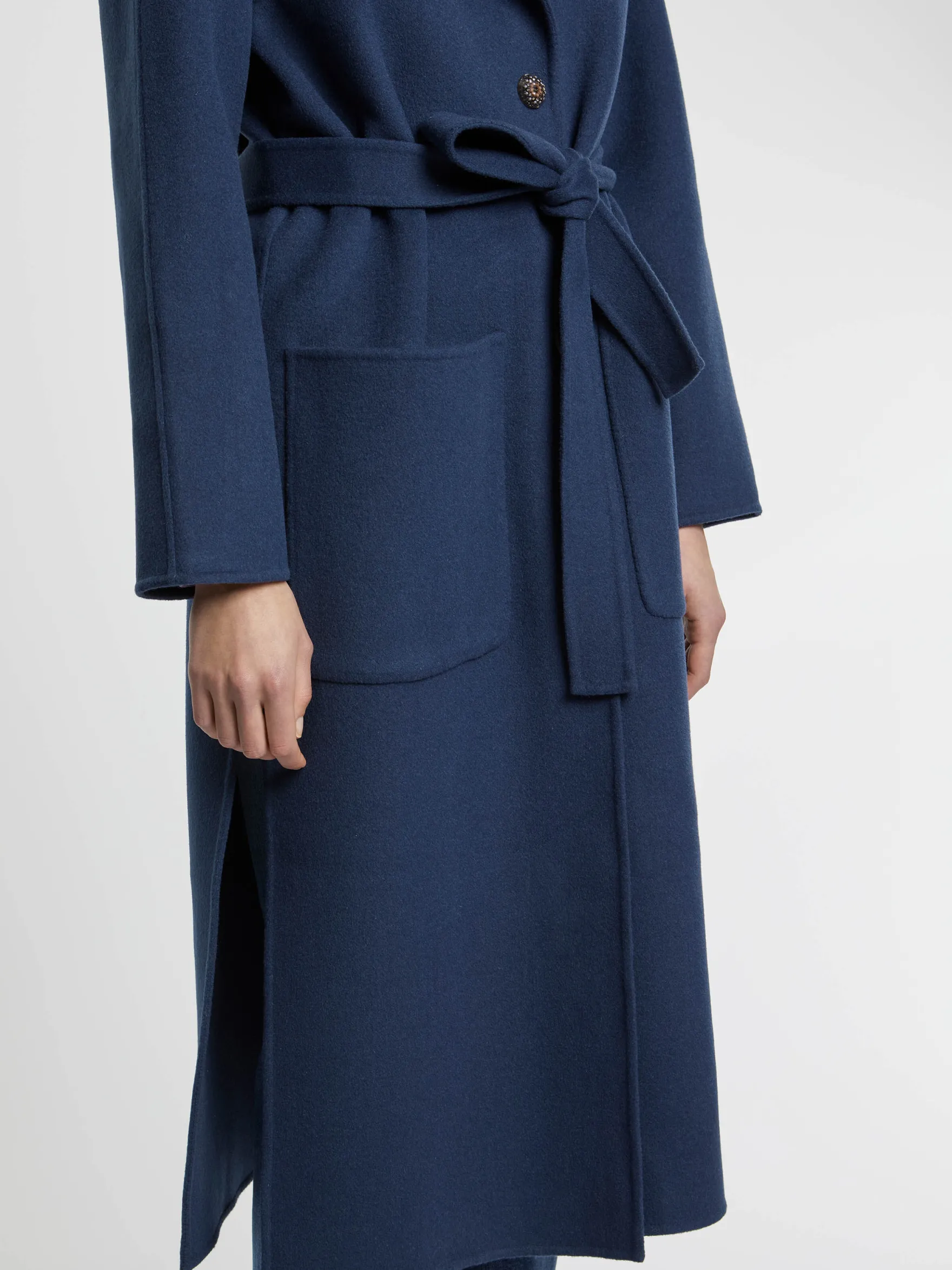 Women Paule Ka Coats>Long Wool And Cashmere Coat