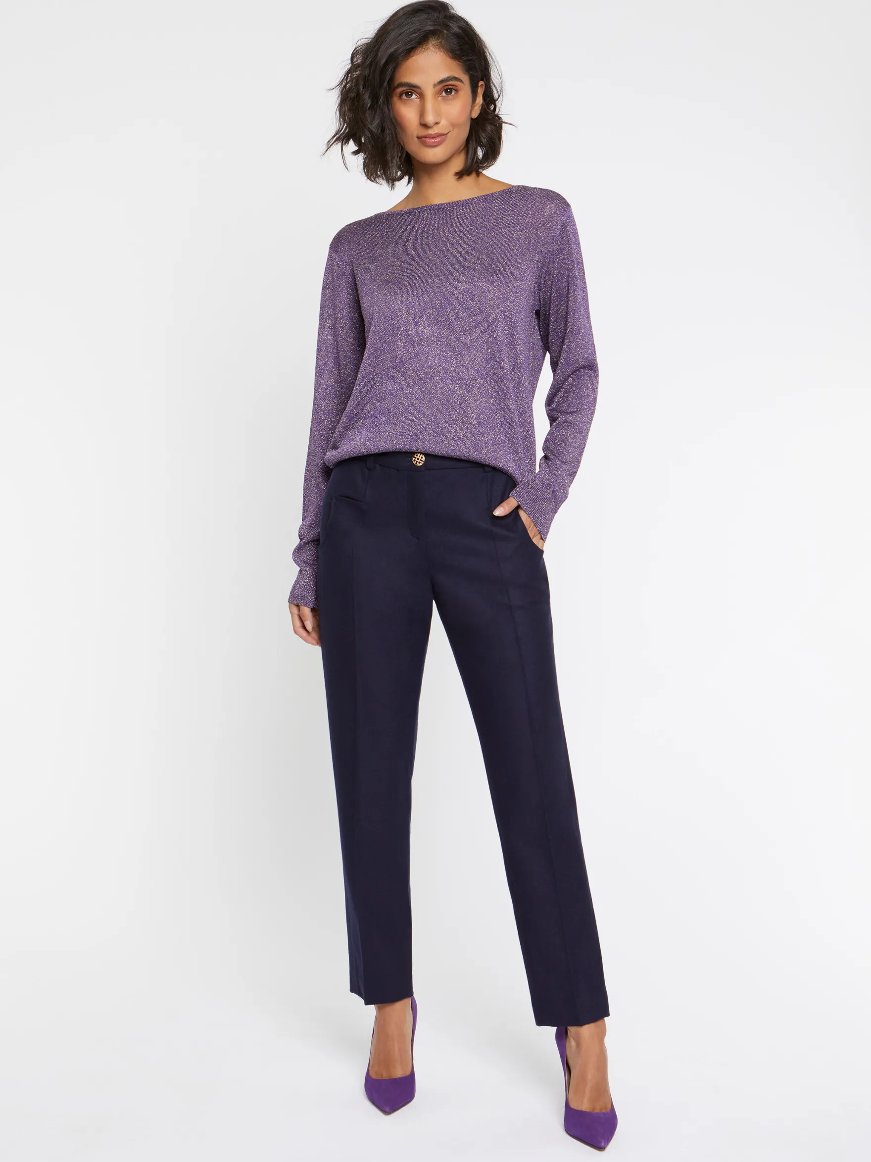 Women Paule Ka Knitwear>Lurex-Knit Sweater