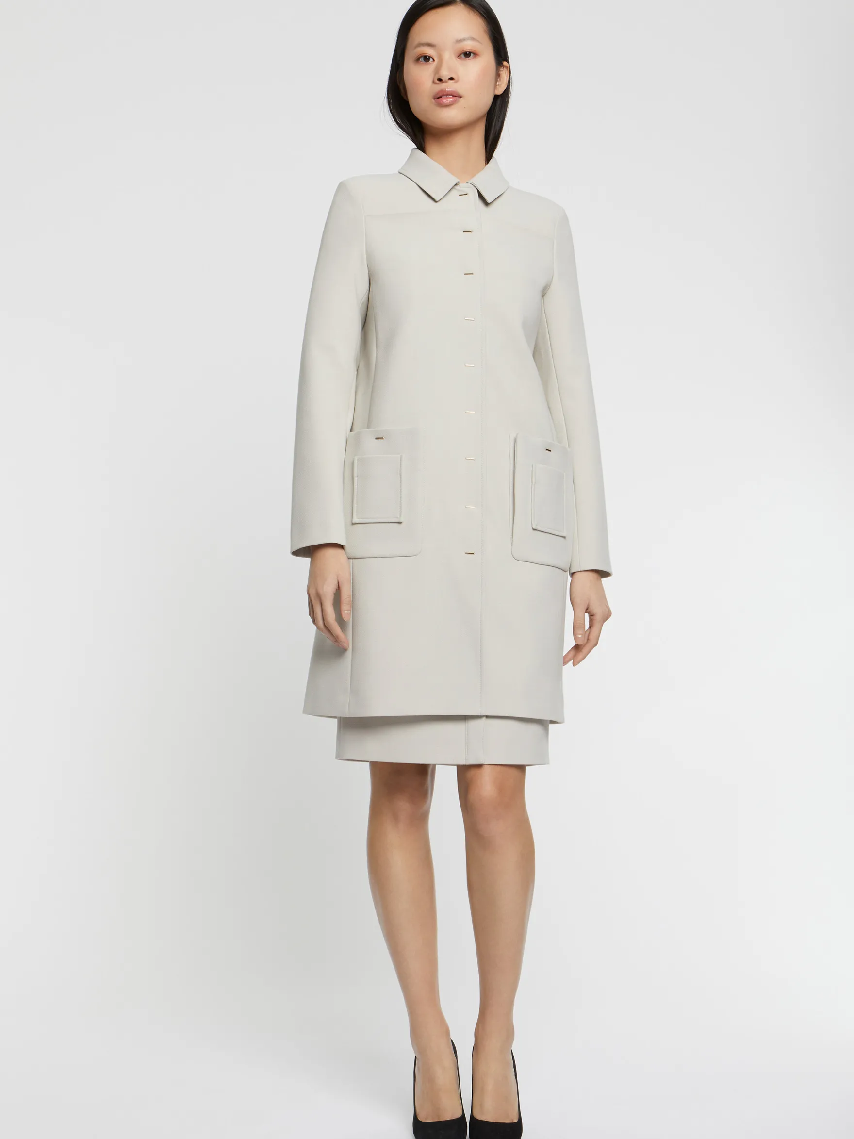 Women Paule Ka Coats>Mid-Length Coat With Pockets