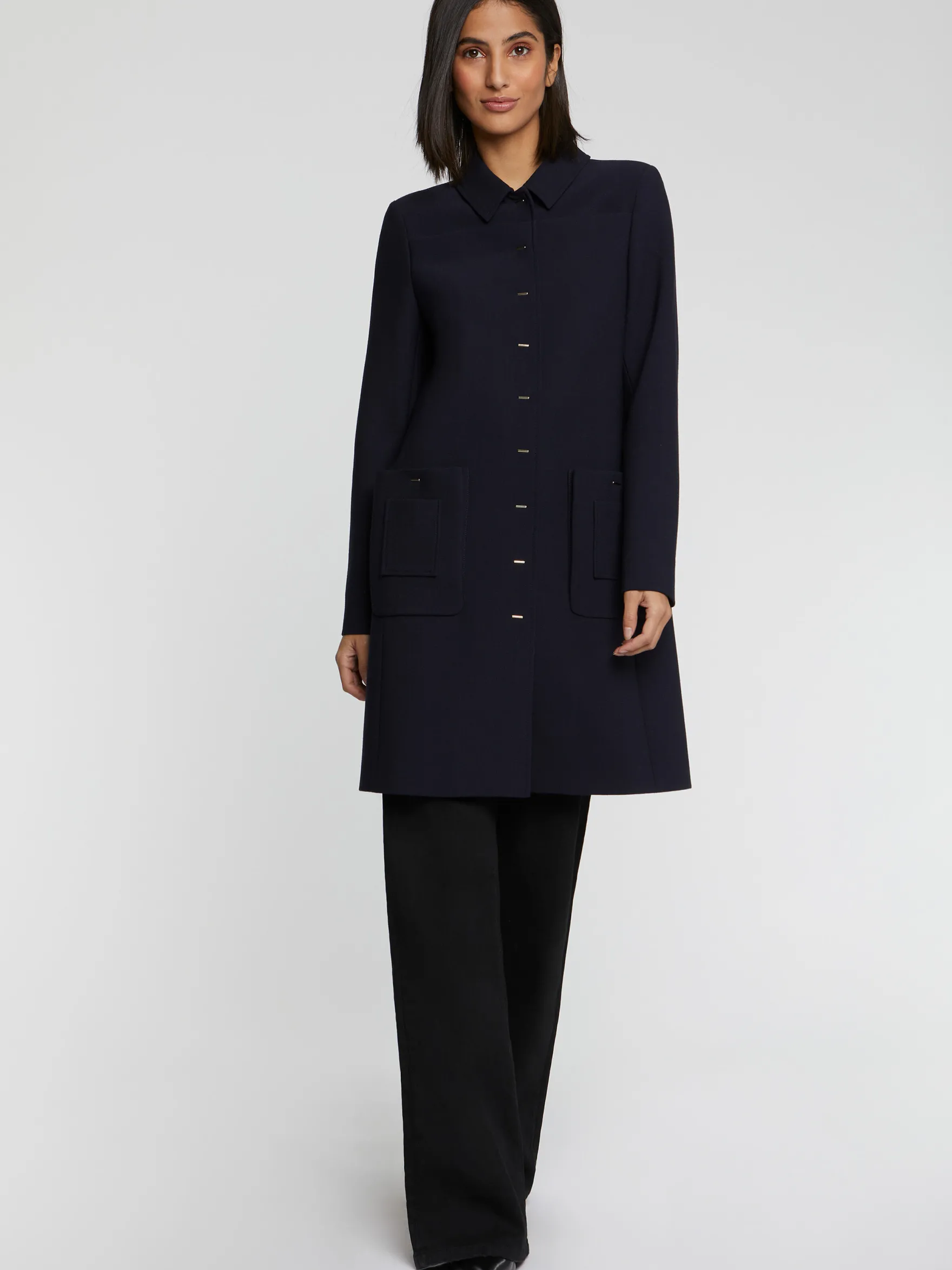 Women Paule Ka Coats>Mid-Length Coat With Pockets