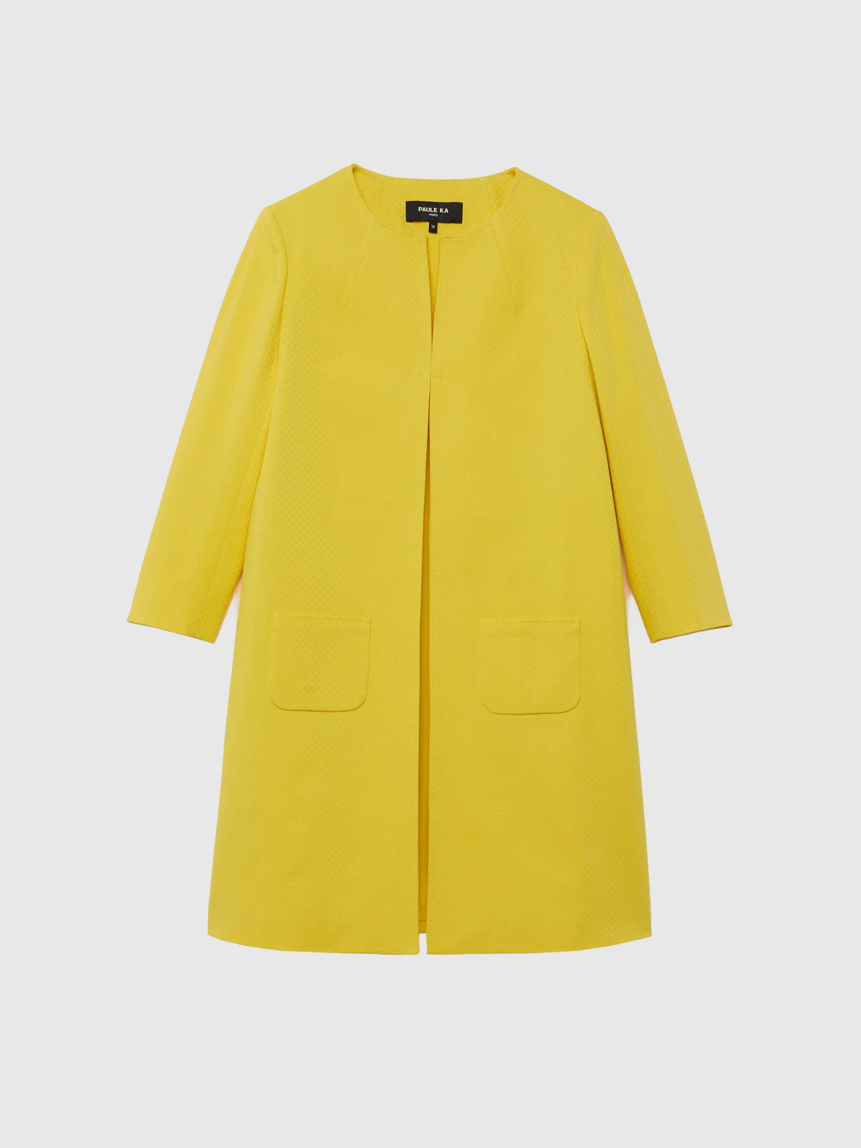 Women Paule Ka Coats>Mid-Length Swiss-Dot Jacquard Coat