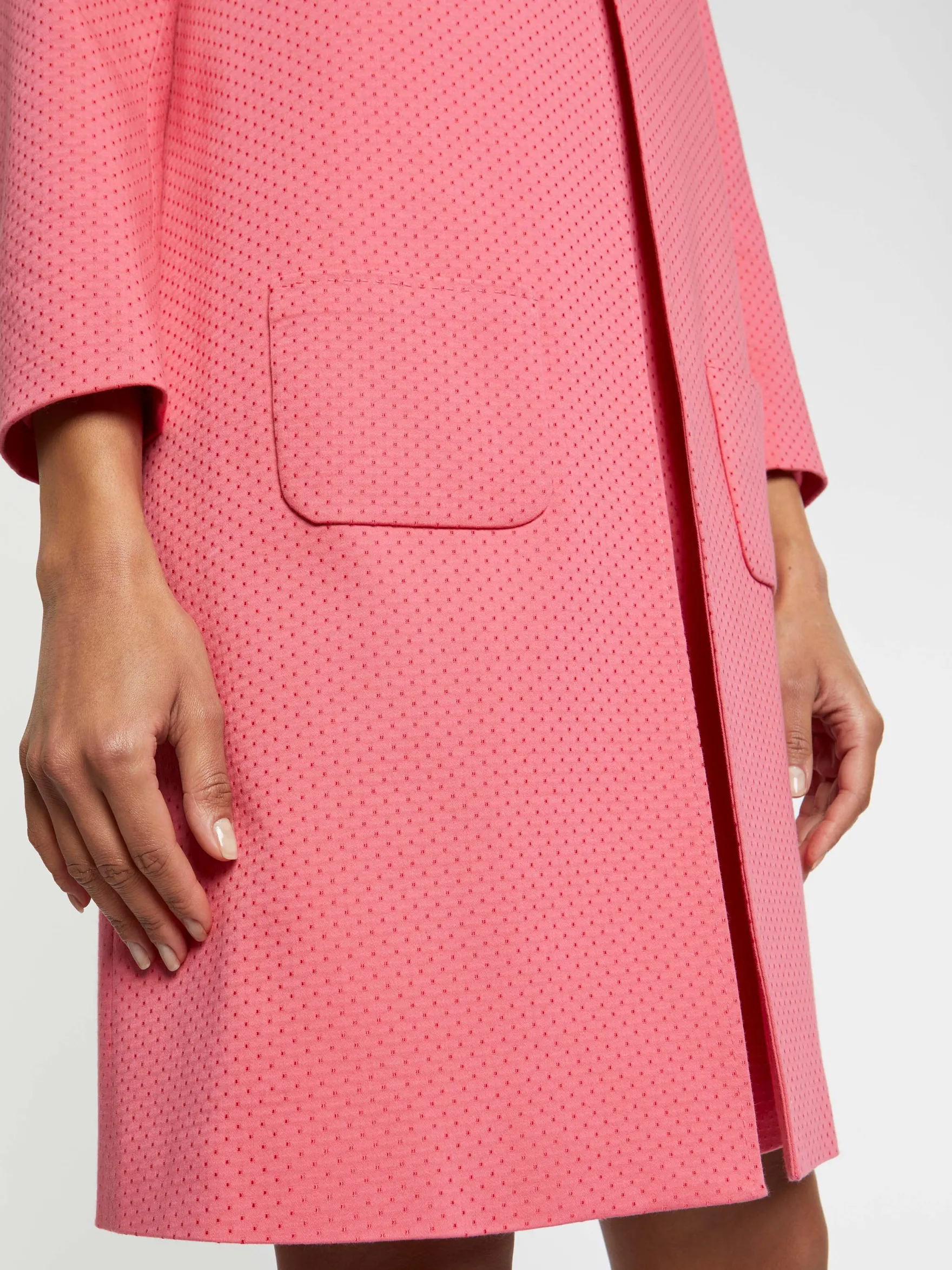 Women Paule Ka Coats>Mid-Length Swiss-Dot Jacquard Coat