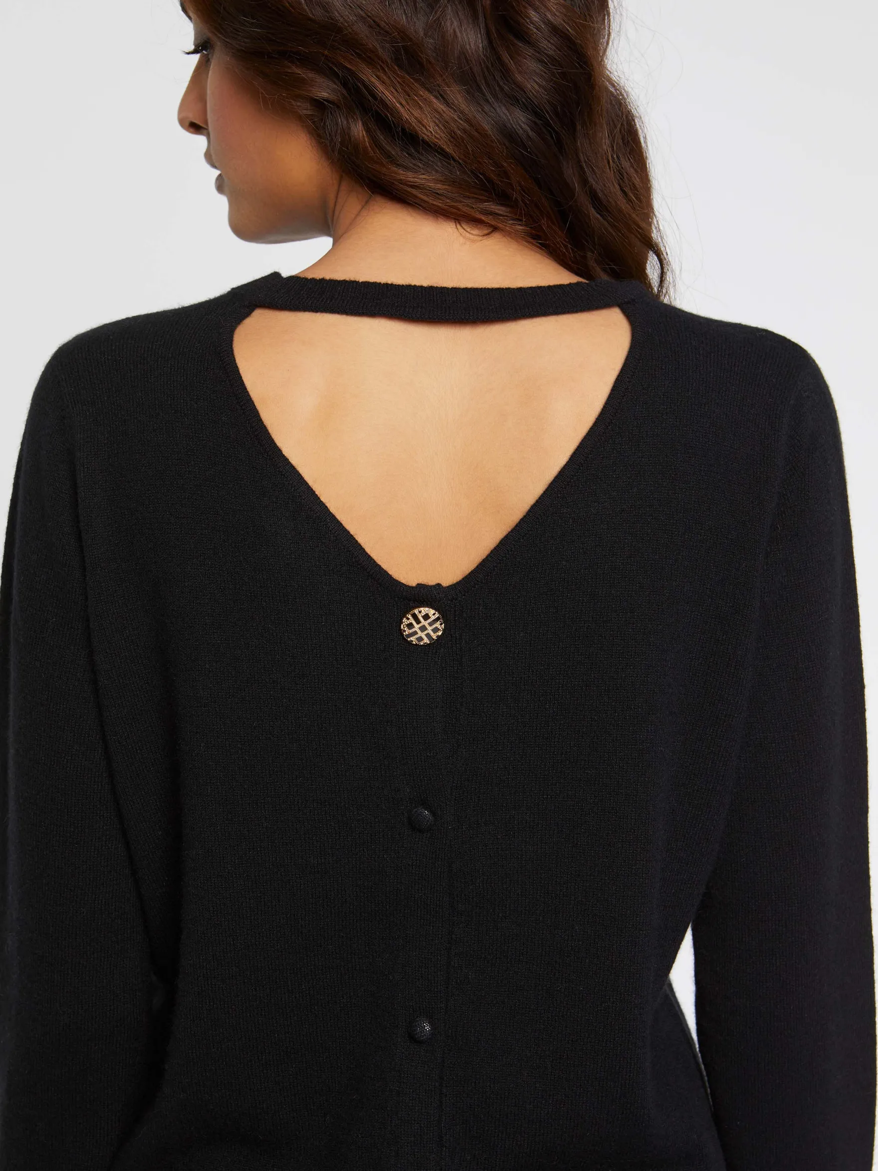 Women Paule Ka Knitwear>Open-Back Cashmere Sweater