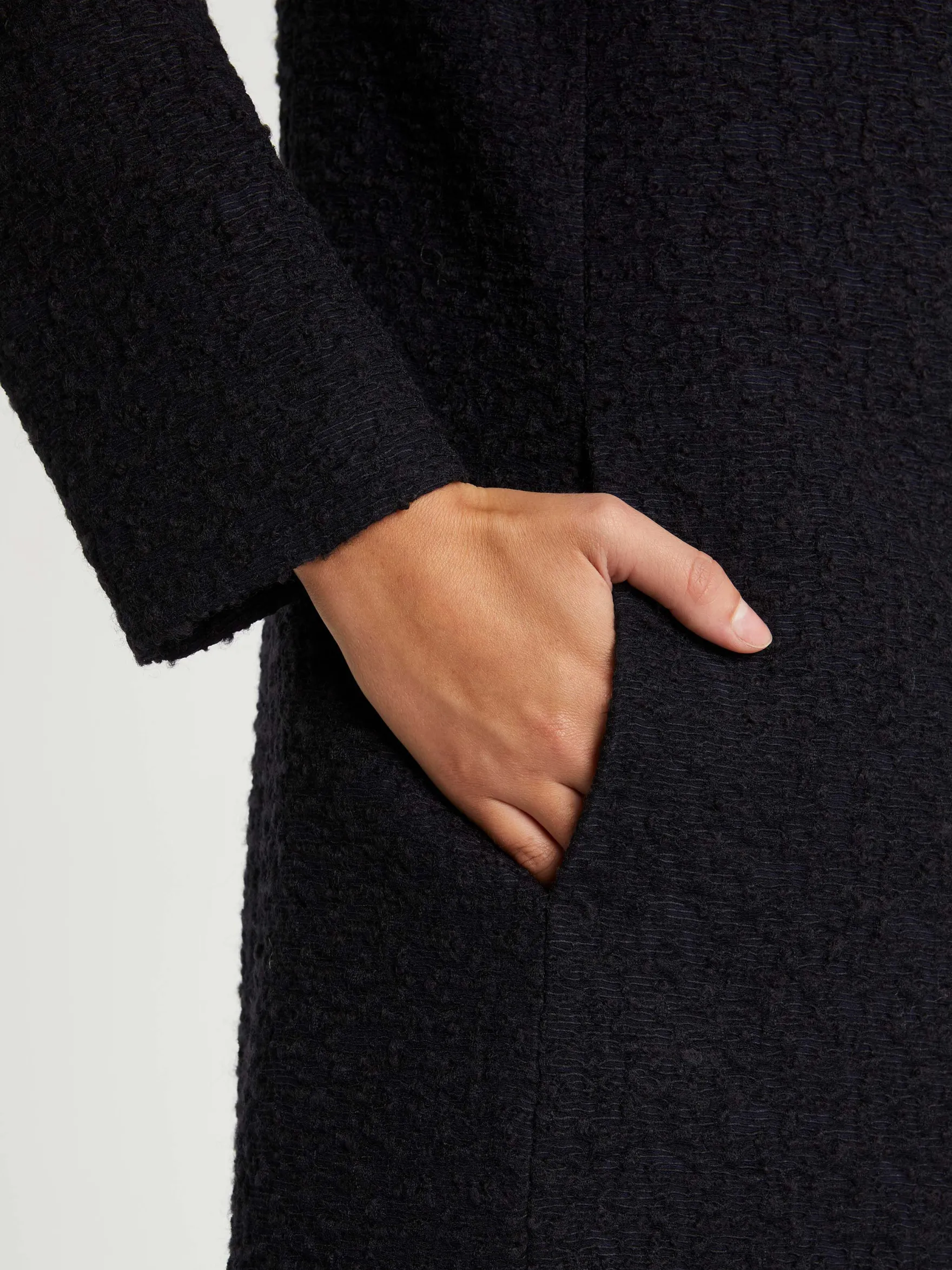 Women Paule Ka Coats>Peter-Pan Collar Jacquard Wool Coat