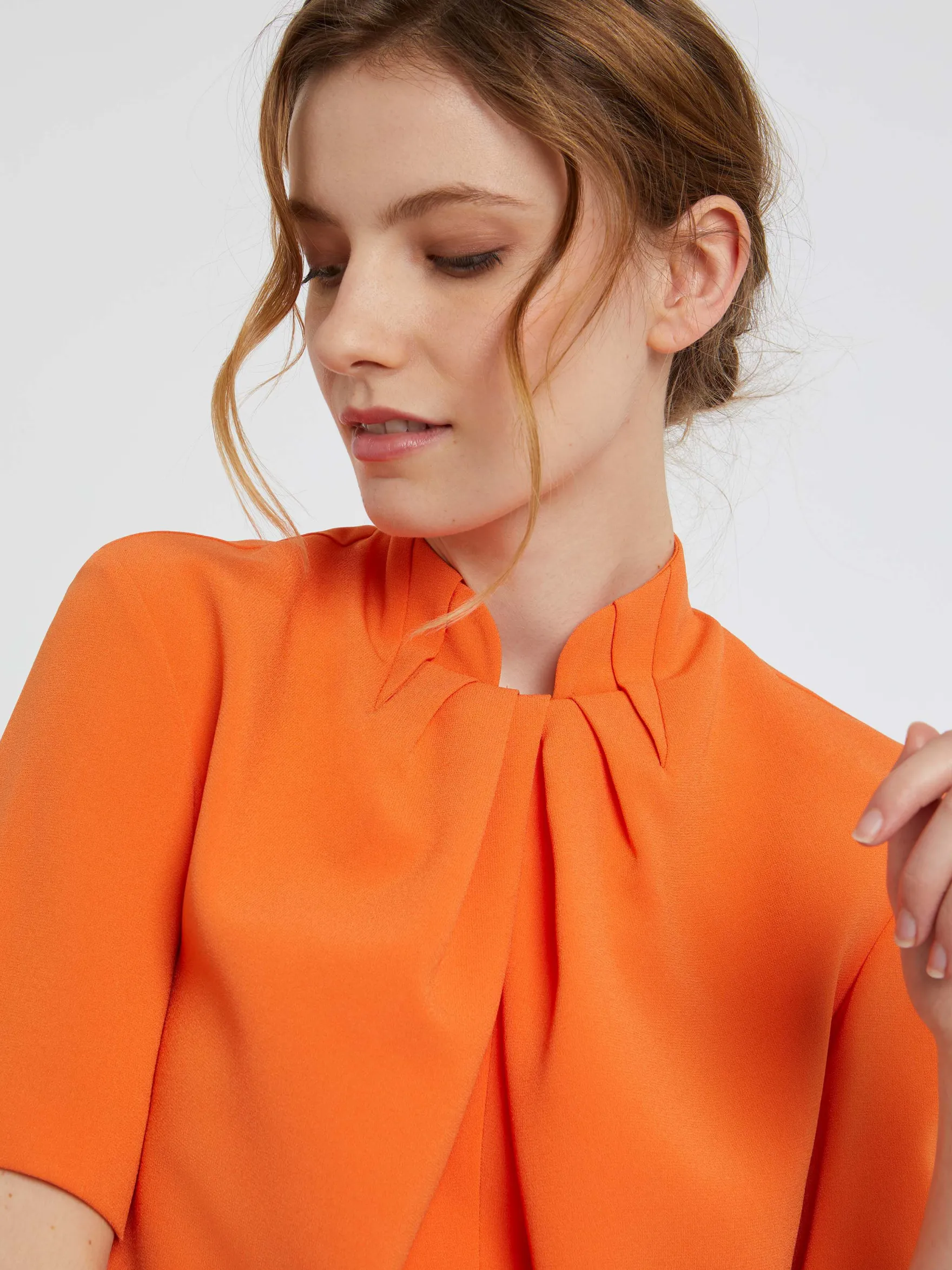 Women Paule Ka Tops>Pleated Crepe Top