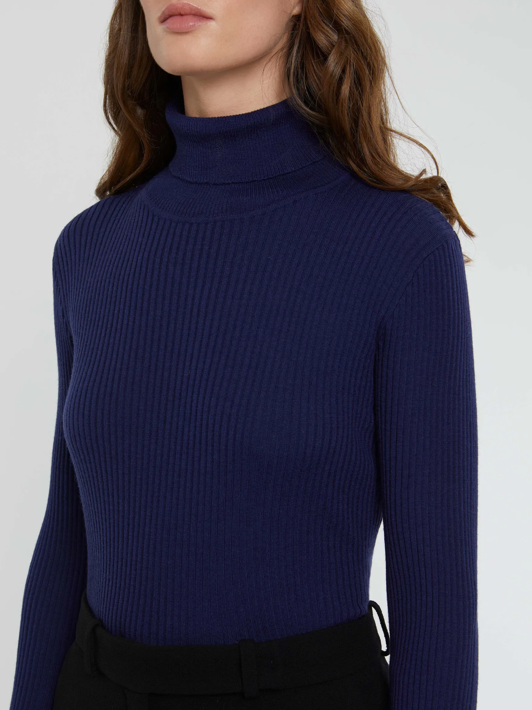 Women Paule Ka Knitwear>Pull Cotele A Col Roule En Laine Merinos