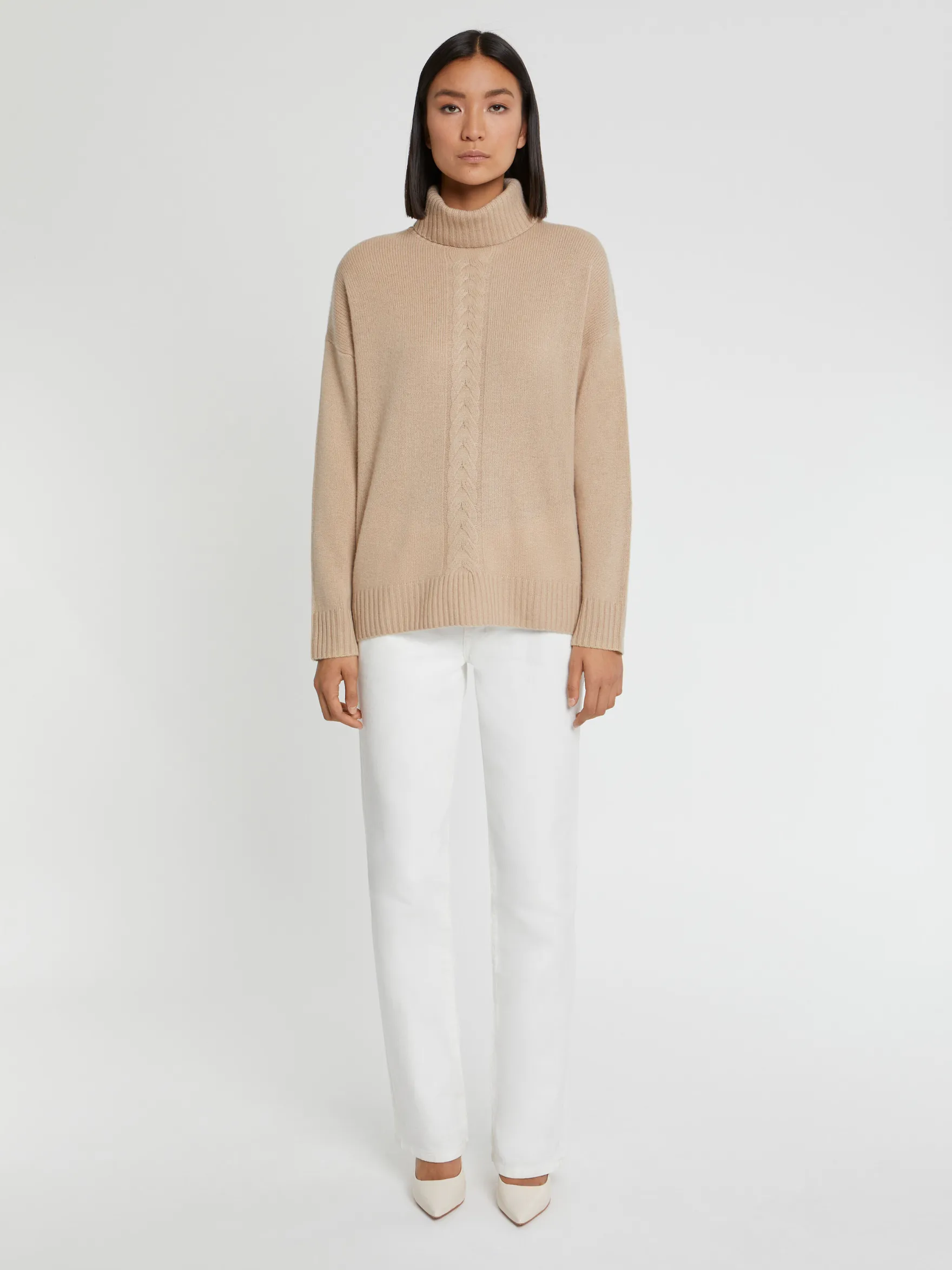 Women Paule Ka Knitwear>Pull Torsade A Col Roule En Cachemire