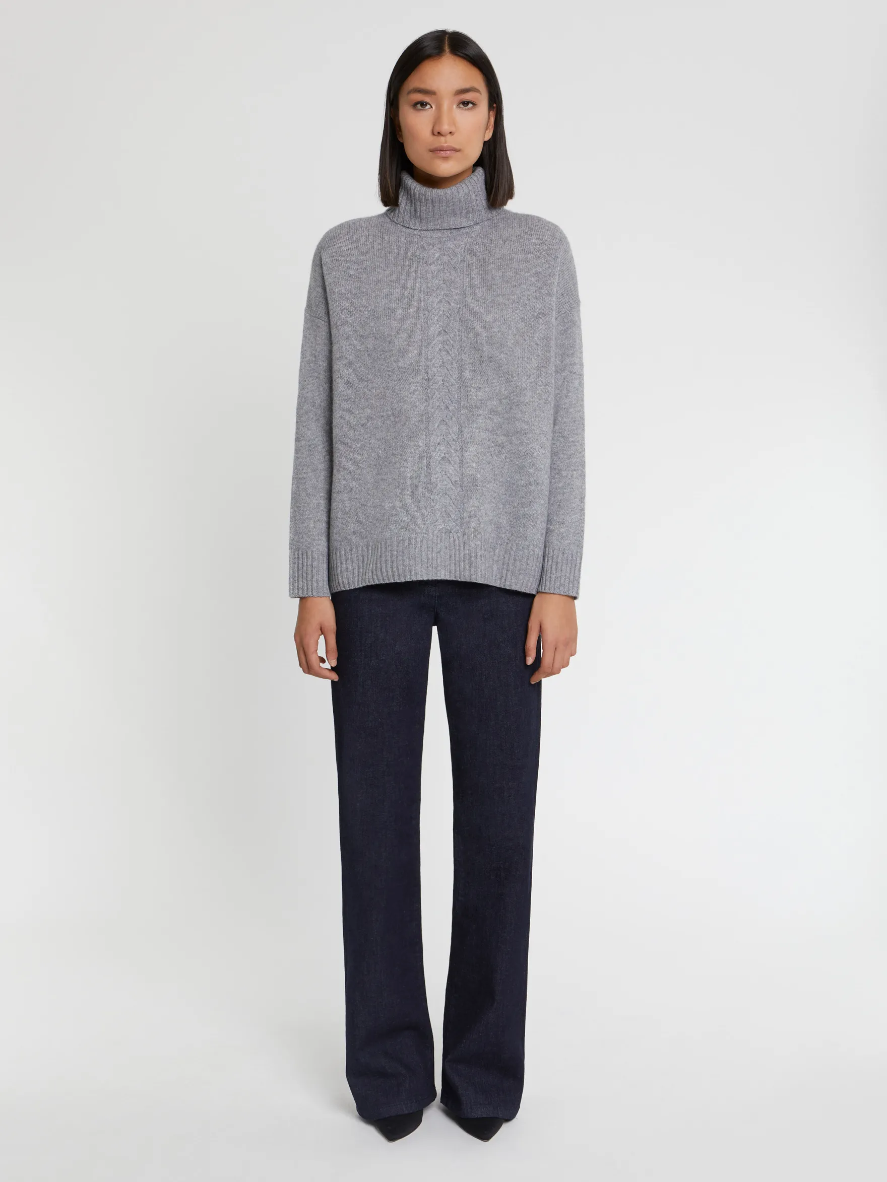 Women Paule Ka Knitwear>Pull Torsade A Col Roule En Cachemire