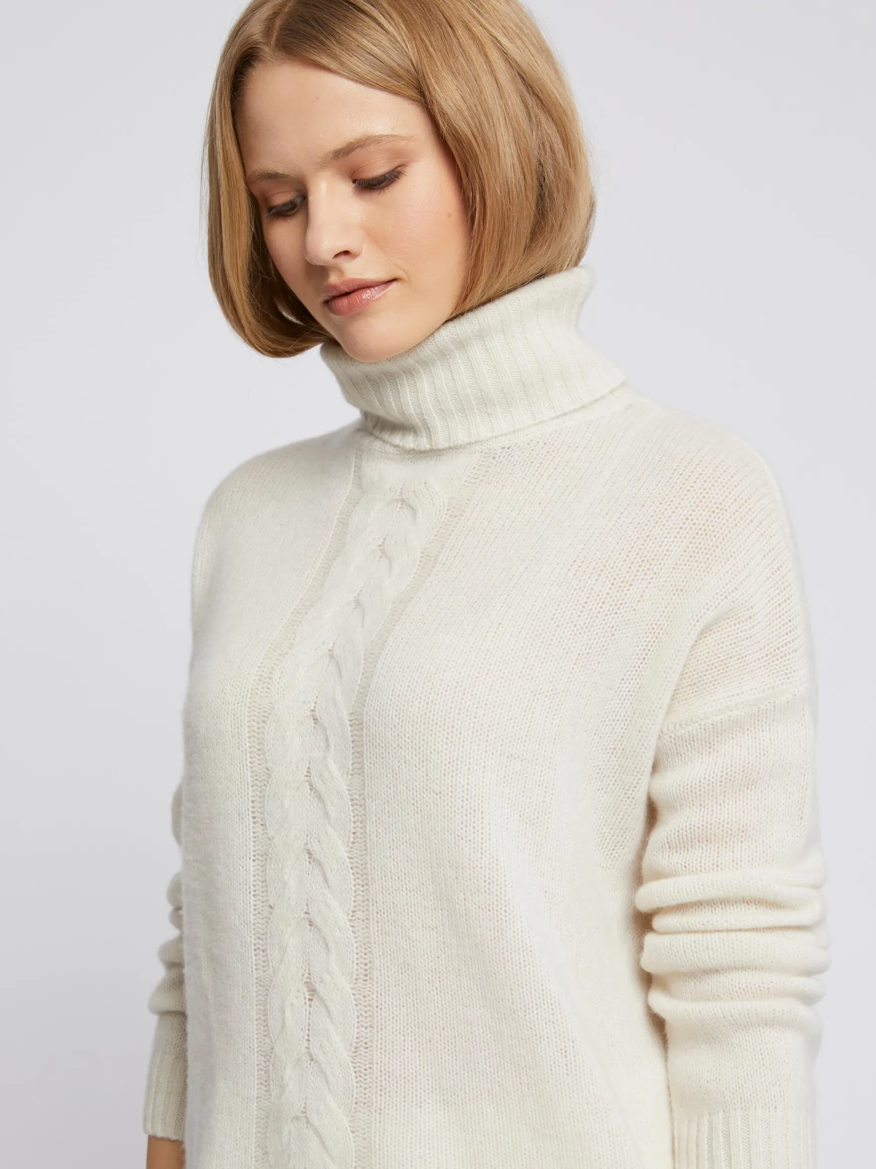 Women Paule Ka Knitwear>Pull Torsade A Col Roule En Cachemire