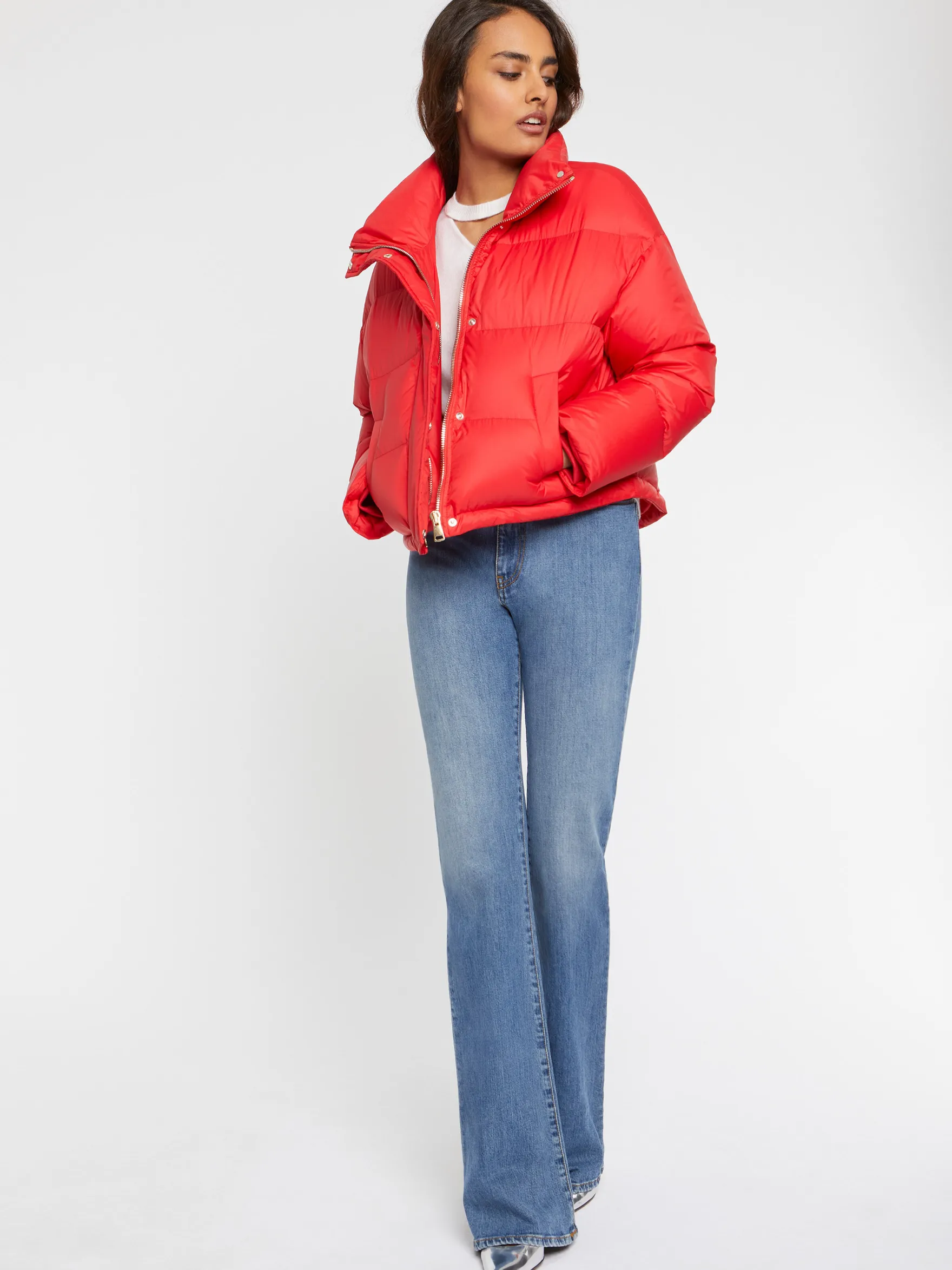 Women Paule Ka Jackets>Quilted Down Jacket With Collar