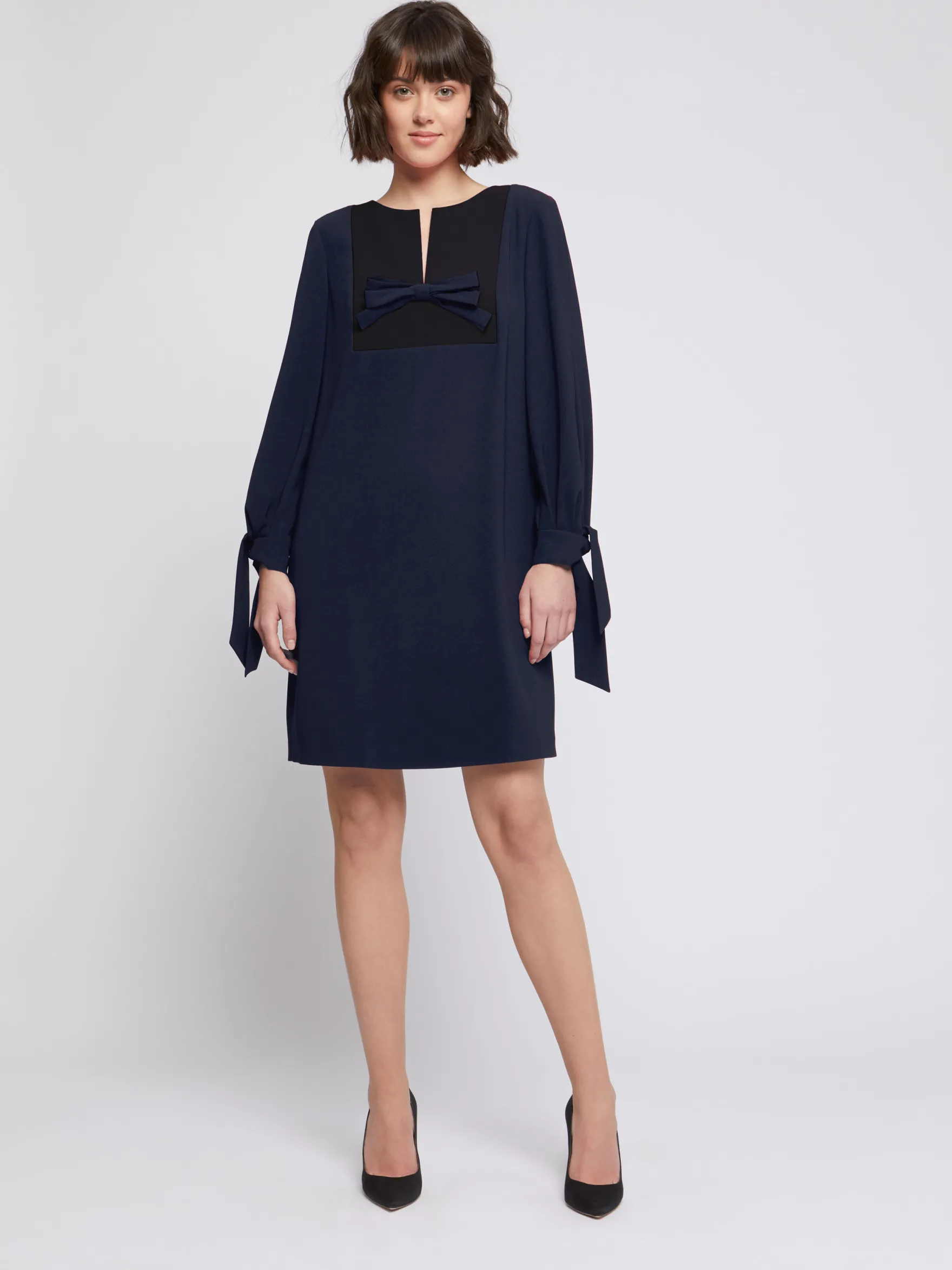 Women Paule Ka Dresses>Robe Courte A Noeuds En Crepe Envers Satin